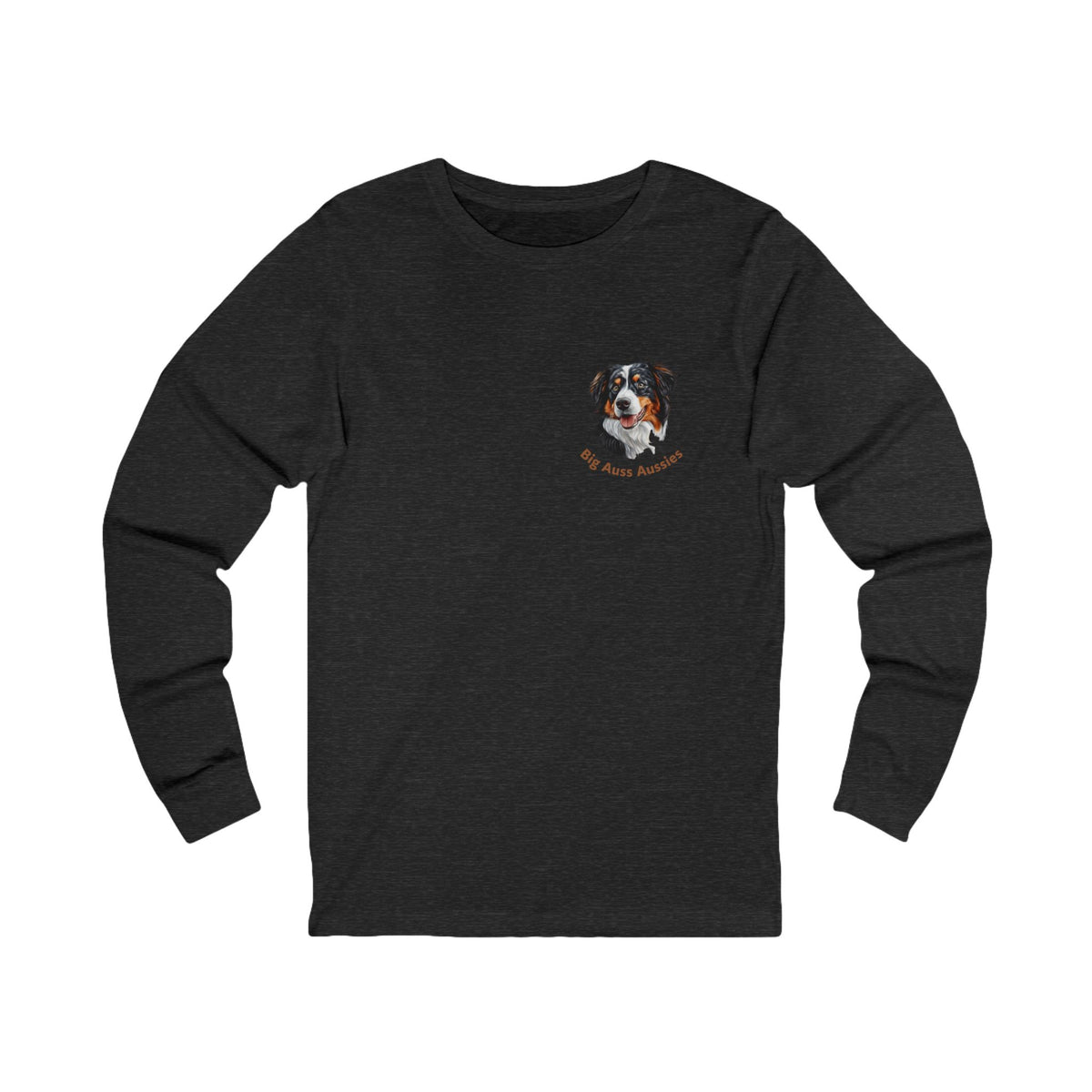 Big Auss Aussie Long Sleeve Tee, Unisex Jersey T-Shirt Tri Color Australian Shepherd