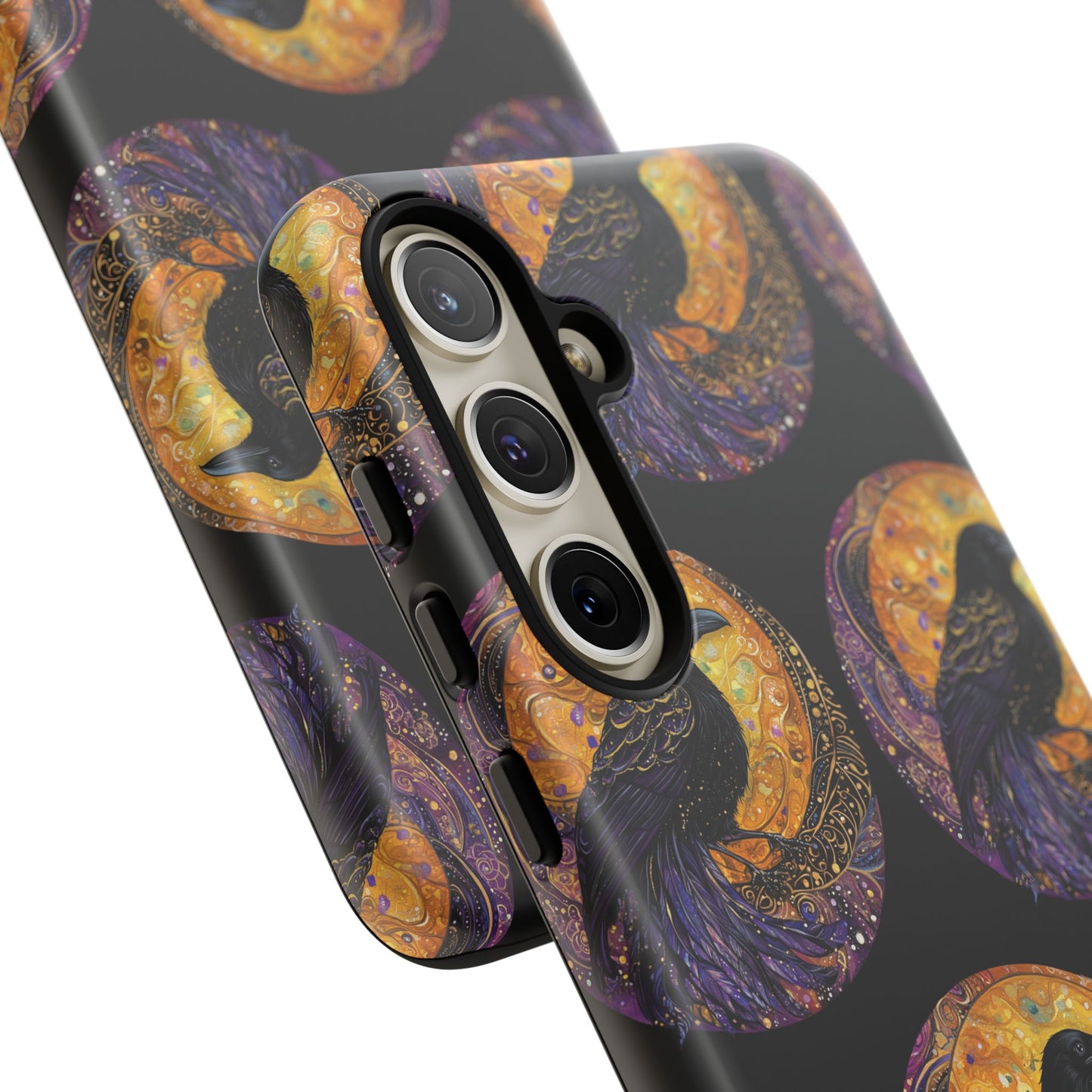 Raven Celestial Phone Case, Astrological Gift, Bird Lover Accessory, Tough Phone Cover, Gothic Aesthetic, Halloween Tech Decor
