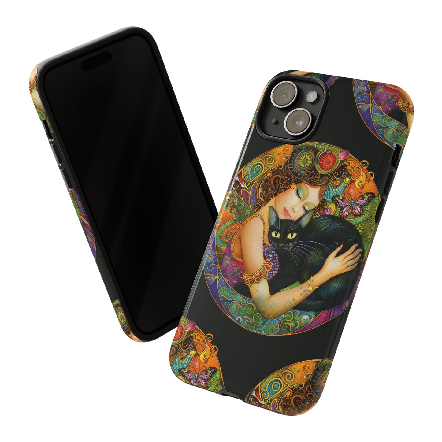 Tough Cases Phone Case, Colorful Protective Cover for Cat Lovers, Trendy Gift for Birthdays, Unique Art Phone Accessories