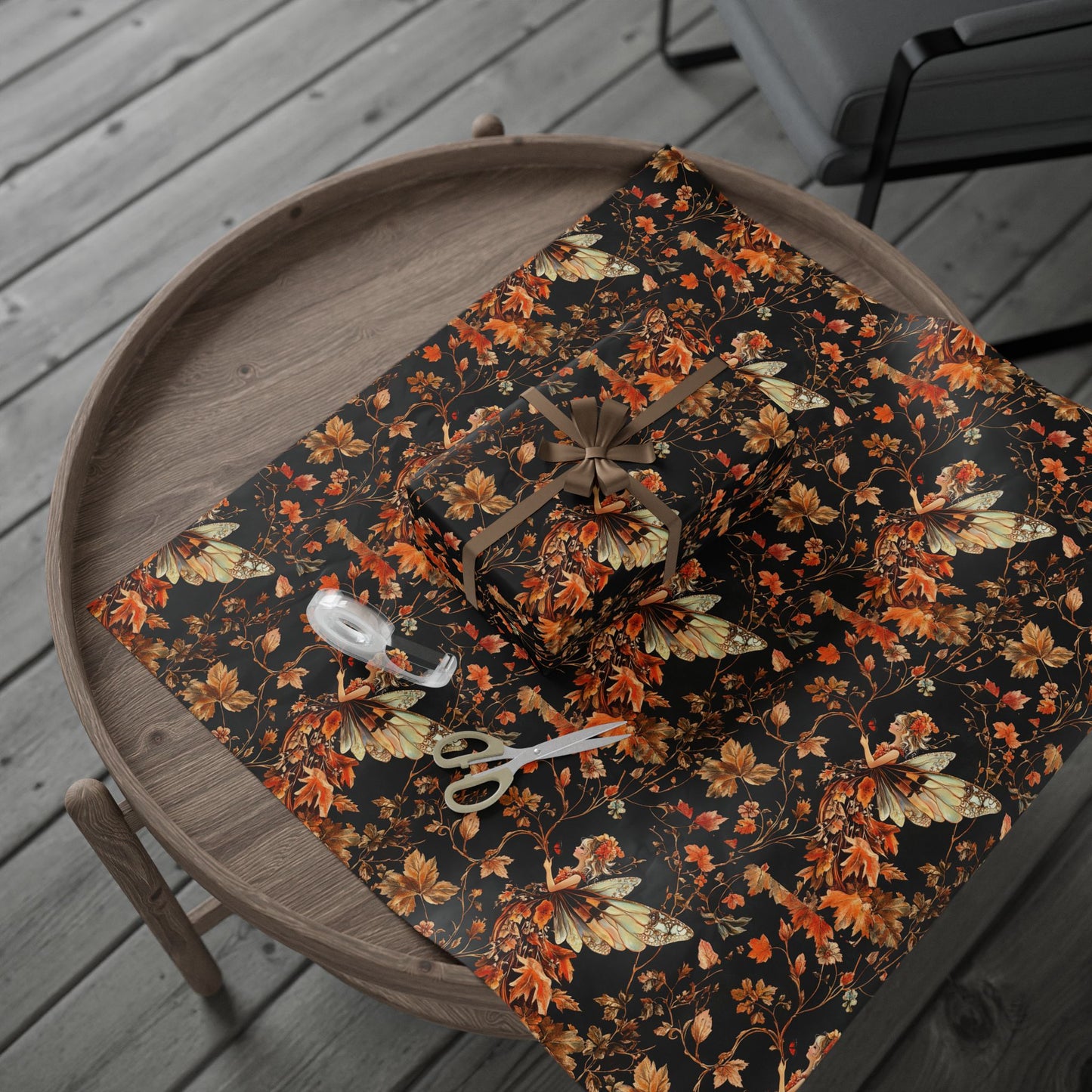 Elegant Autumn Fairy Wrapping Papers - Ideal for Gift Giving, Fall Celebrations, Thanksgiving, Halloween, Seasonal Decor