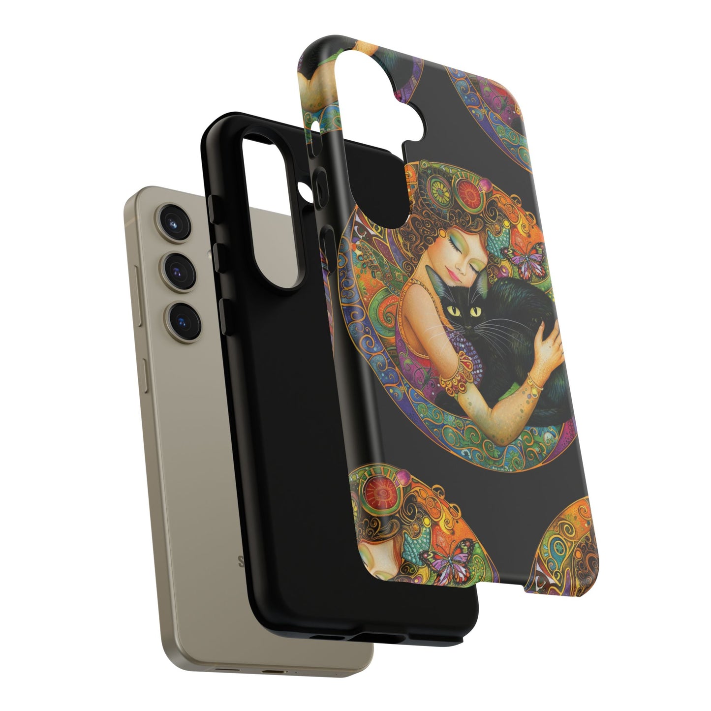 Tough Cases Phone Case, Colorful Protective Cover for Cat Lovers, Trendy Gift for Birthdays, Unique Art Phone Accessories