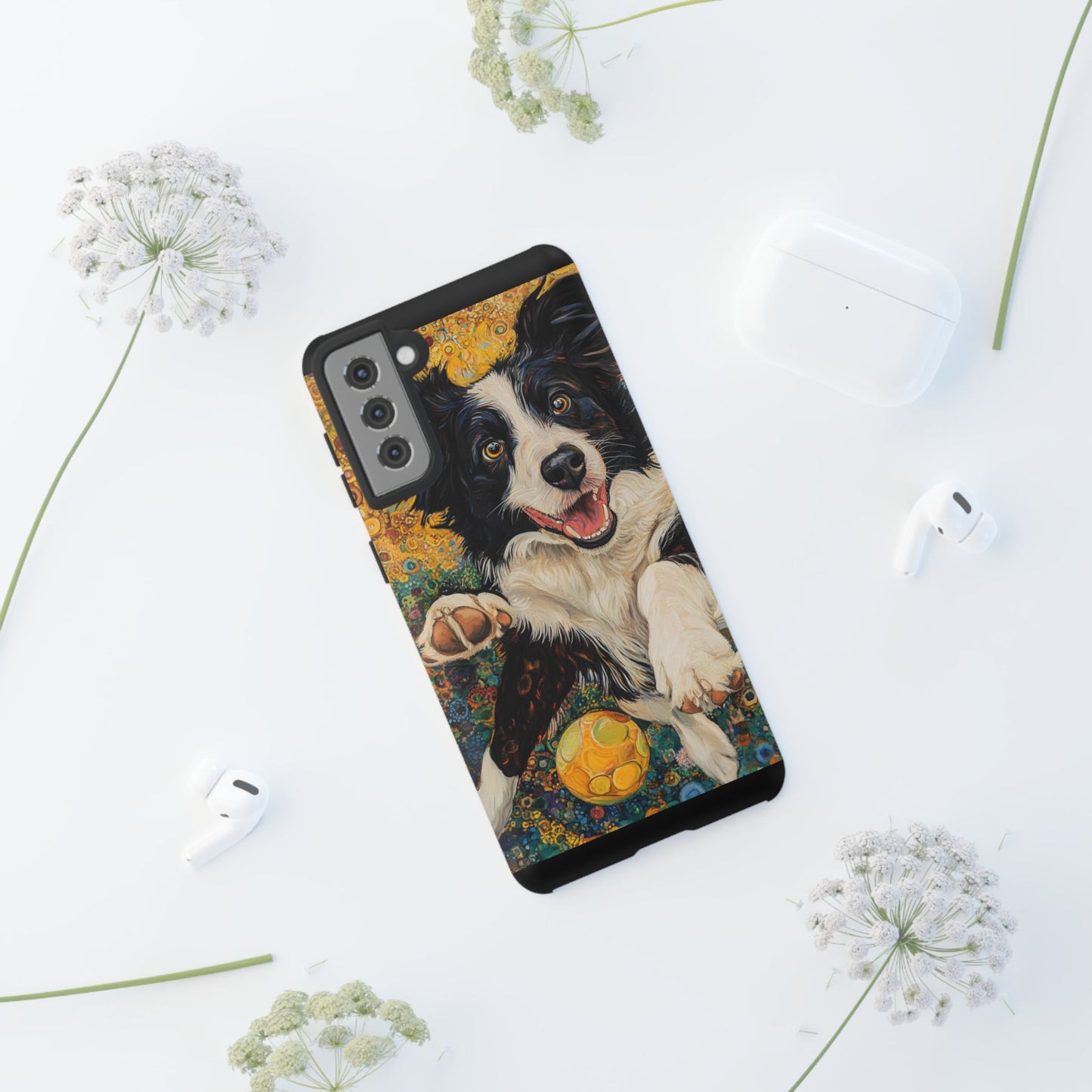 Border Collie Phone Case, Tough Cases, Pet Gifts, Customized Dog Accessories, Dog Mom Gift, Colorful Animal Artwork