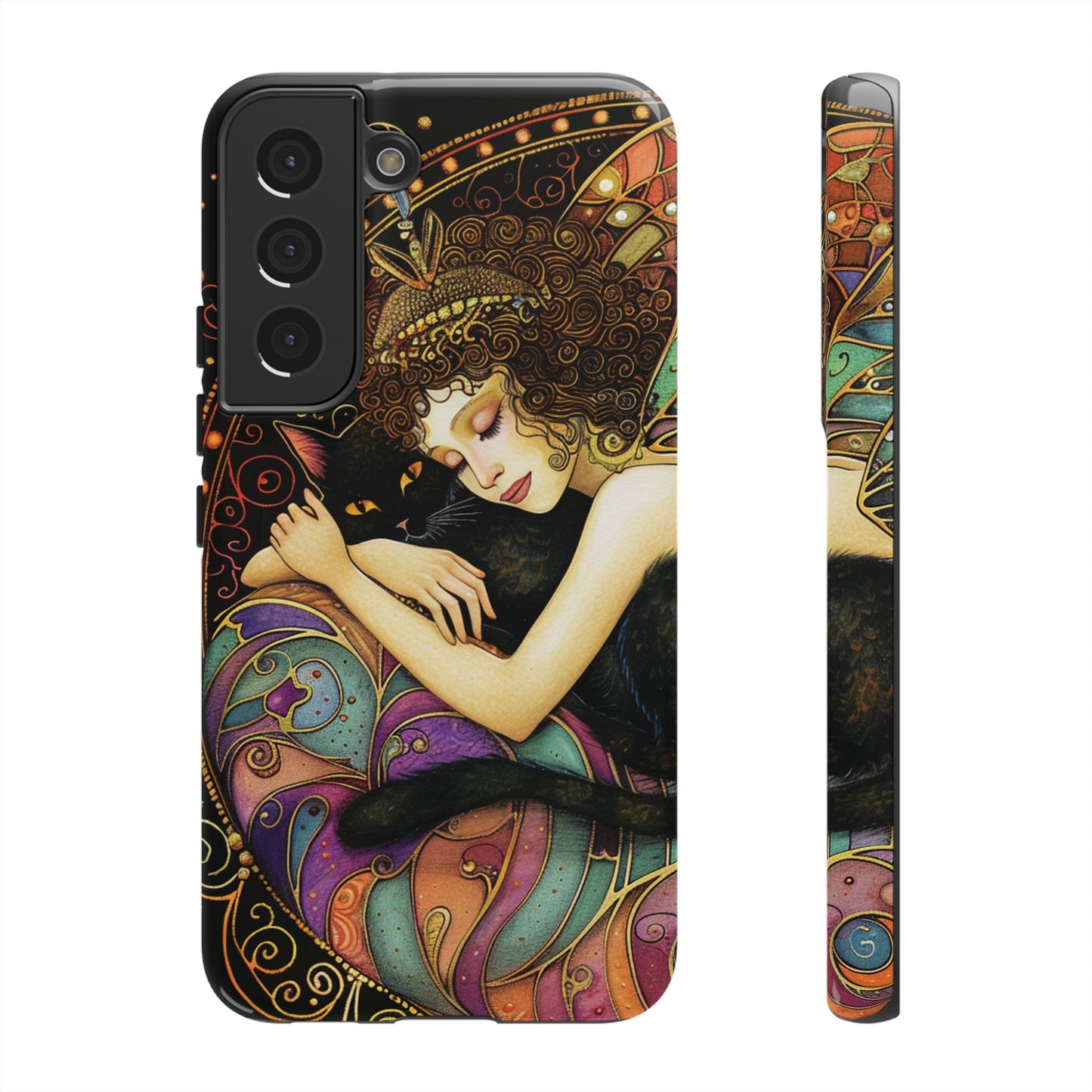 Artistic Phone Case for Cat Lovers, Tough Cases with Enchanting Design, Unique Gift for Birthdays, Holidays, and Celebrations