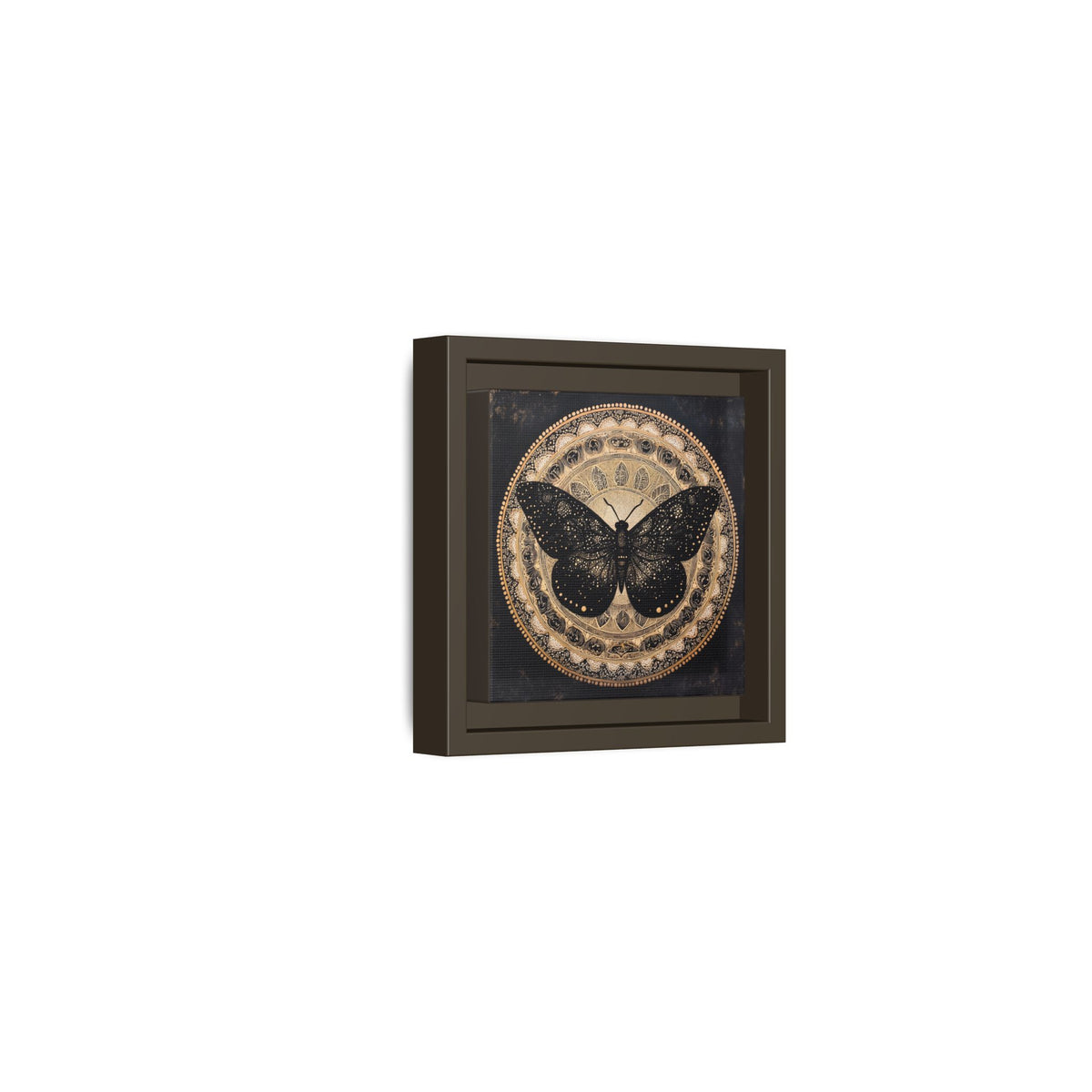 Black Moth Mandala Matte Canvas Framed | Wall Art