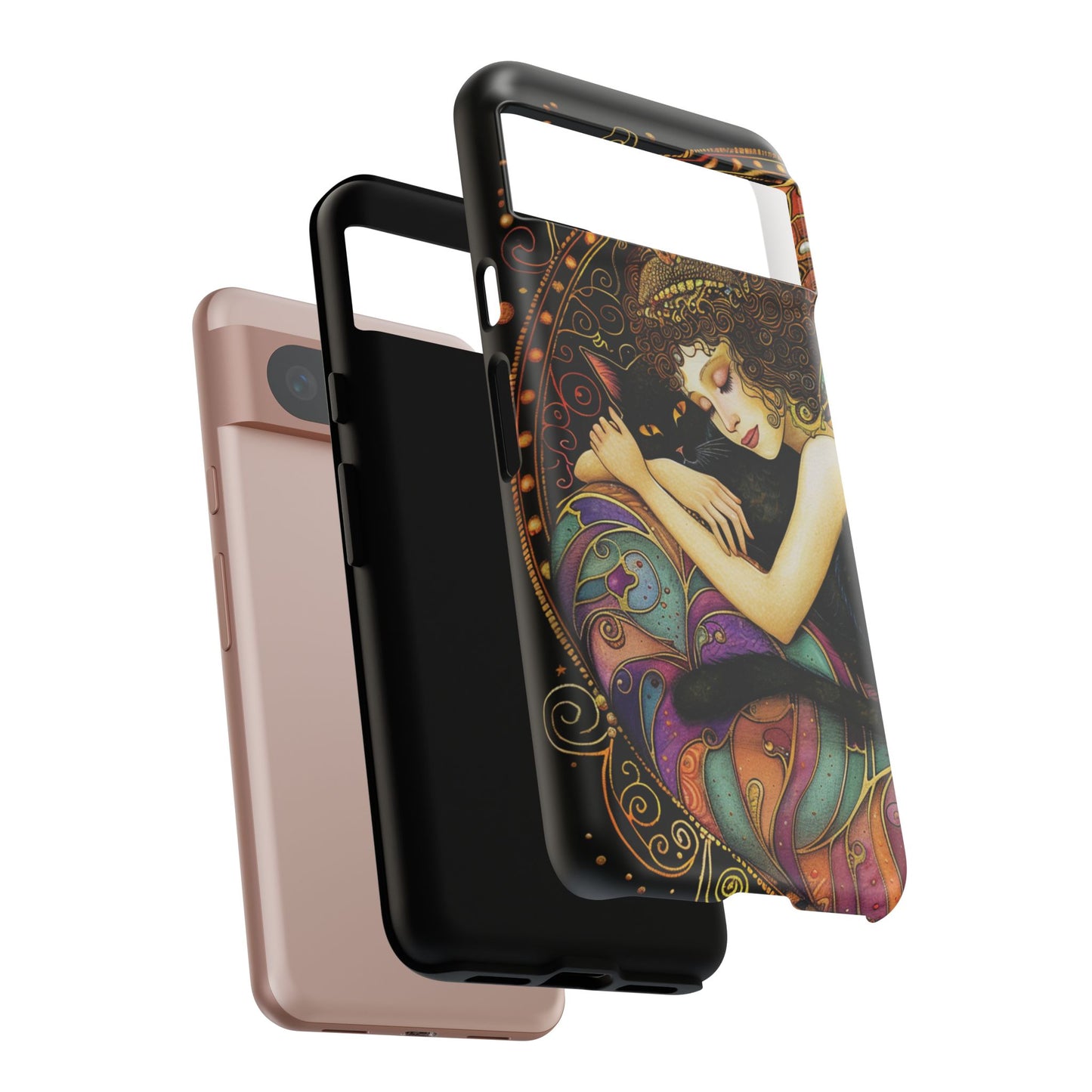 Artistic Phone Case for Cat Lovers, Tough Cases with Enchanting Design, Unique Gift for Birthdays, Holidays, and Celebrations