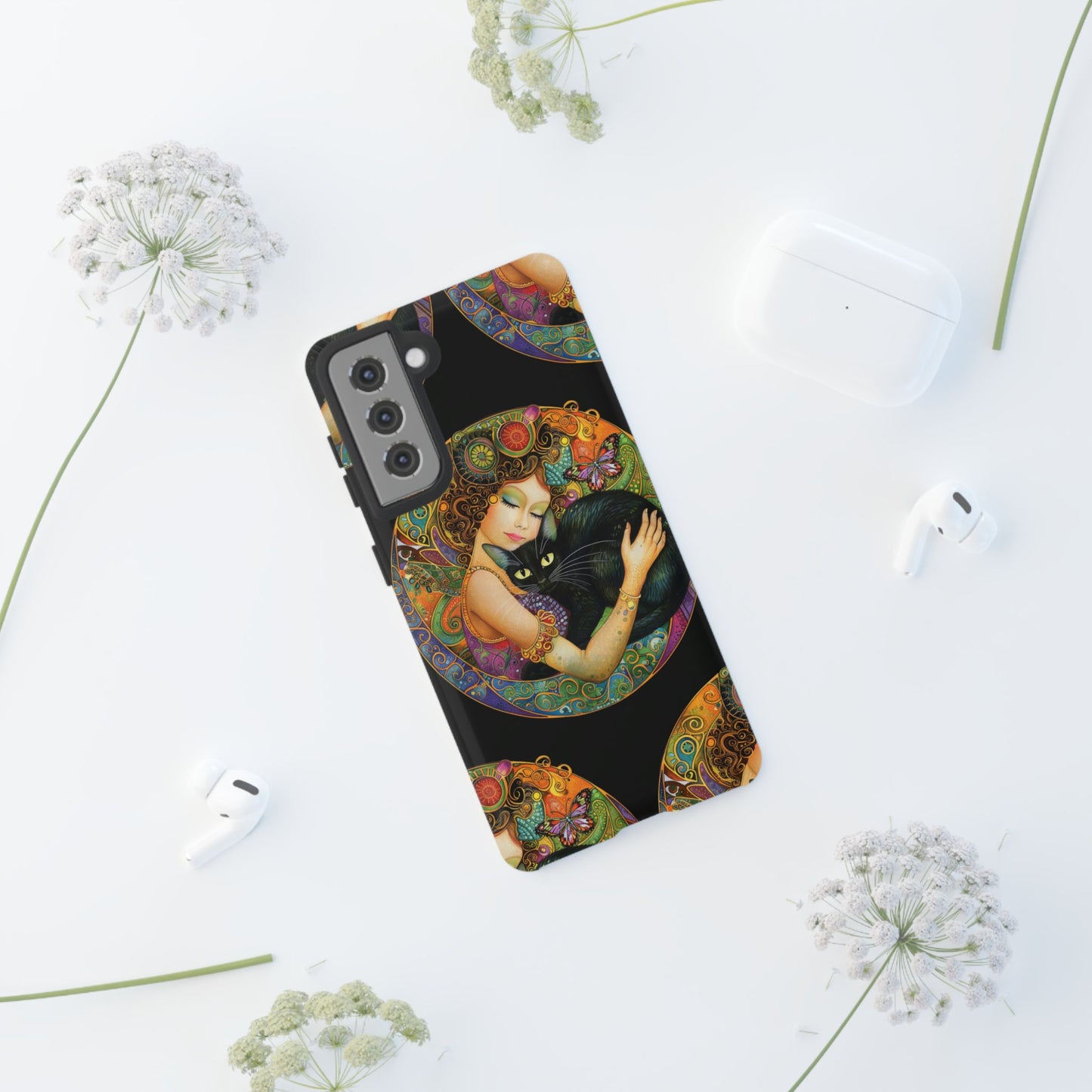 Tough Cases Phone Case, Colorful Protective Cover for Cat Lovers, Trendy Gift for Birthdays, Unique Art Phone Accessories