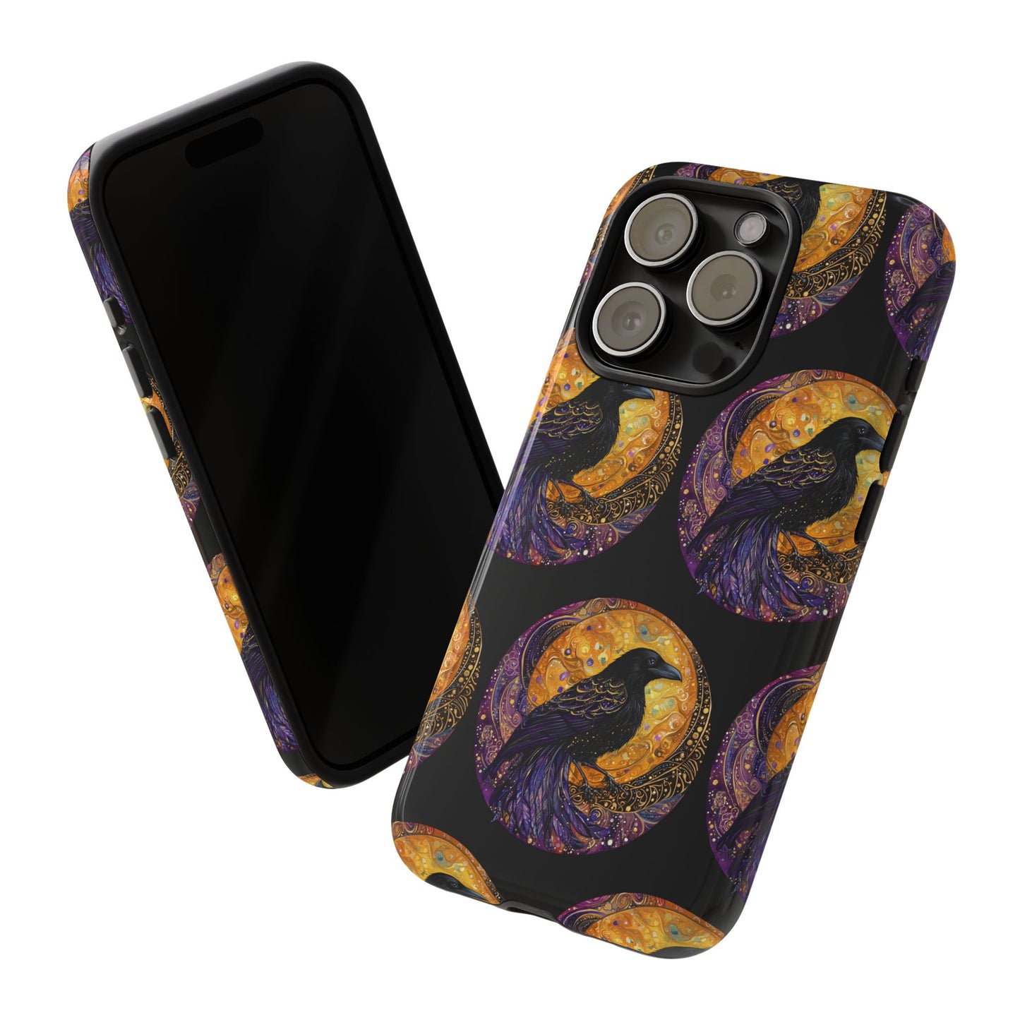 Raven Celestial Phone Case, Astrological Gift, Bird Lover Accessory, Tough Phone Cover, Gothic Aesthetic, Halloween Tech Decor