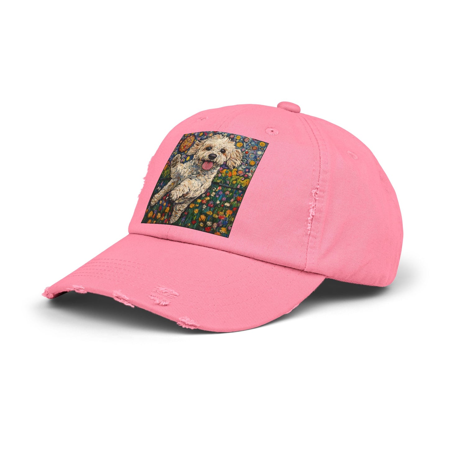 Doodle Pickleball Art Cap, Distressed Baseball Hat, Pet Lover Gift, Casual Summer Hat, Dog Mom Cap, Fun Gift for Dog Owners