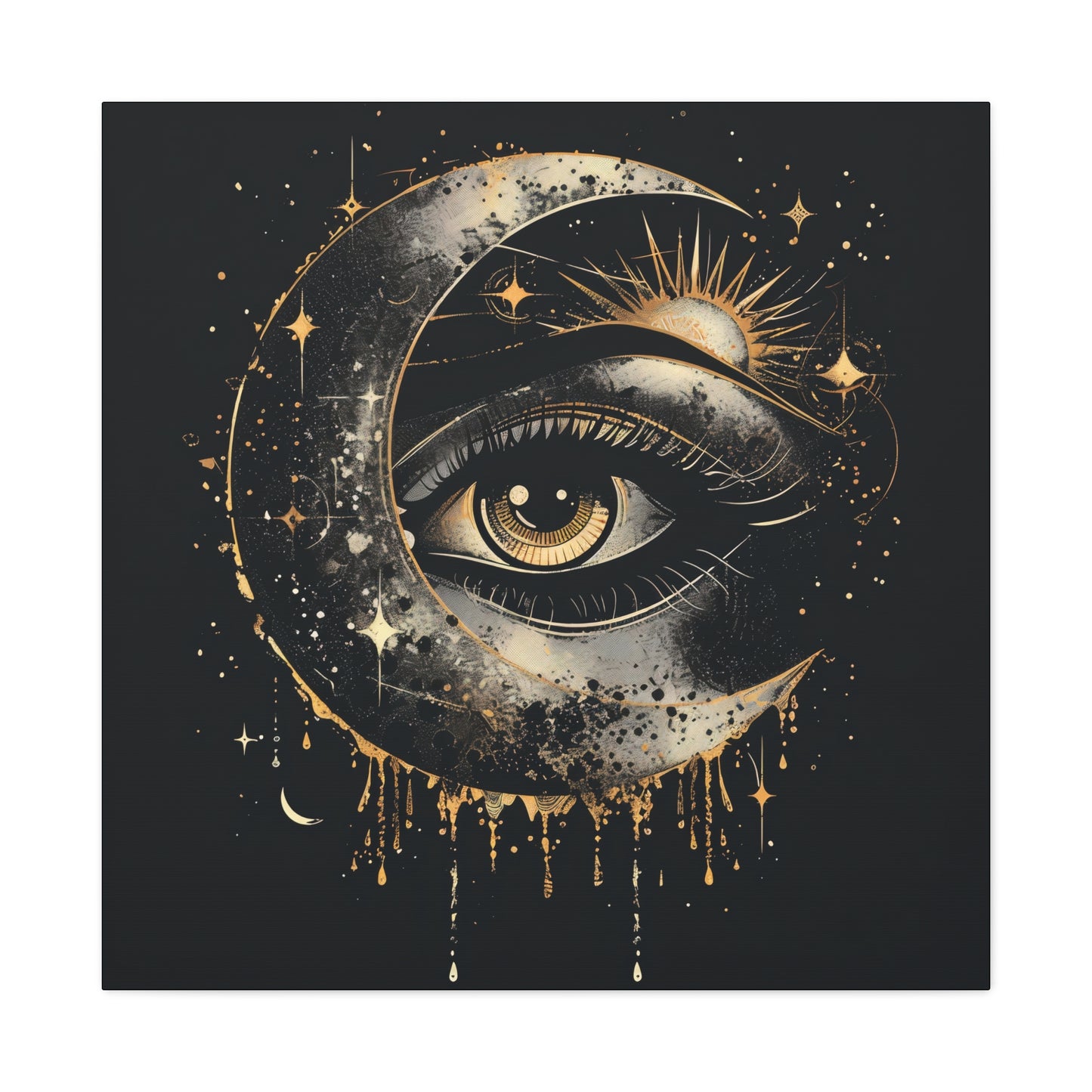 Celestial Eye Canvas Art Print, Mystic Moon Artwork, Astrology Decor, Spiritual Wall Art, Gift for Astronomers