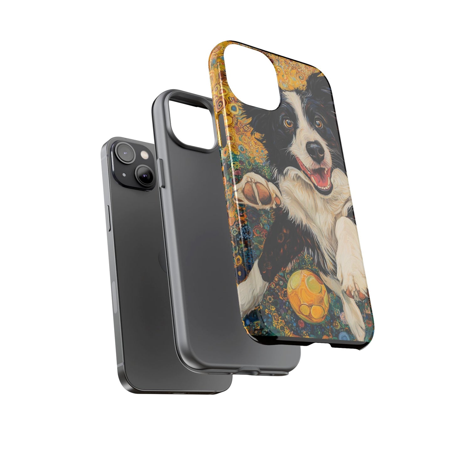 Border Collie Phone Case, Tough Cases, Pet Gifts, Customized Dog Accessories, Dog Mom Gift, Colorful Animal Artwork