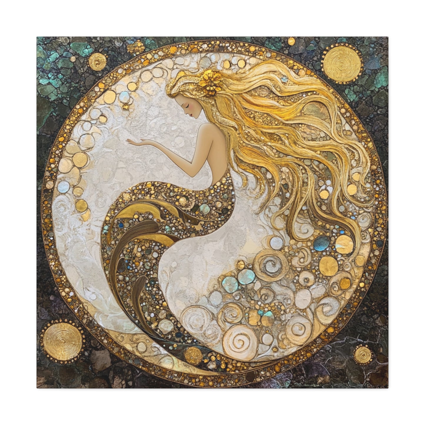 Artistic Mermaid Canvas Wall Art, Coastal Decor, Beach House Wall Art, Home Decoration, Unique Gift for Sea Lovers