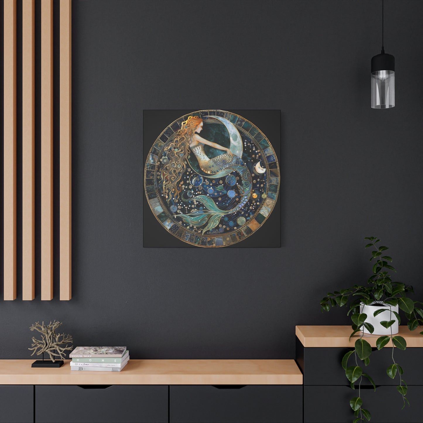 Mermaid Art Canvas Print, Nautical Home Decor, Ocean Lover's Gift, Fantasy Wall Art, Beach House Wall Hanging