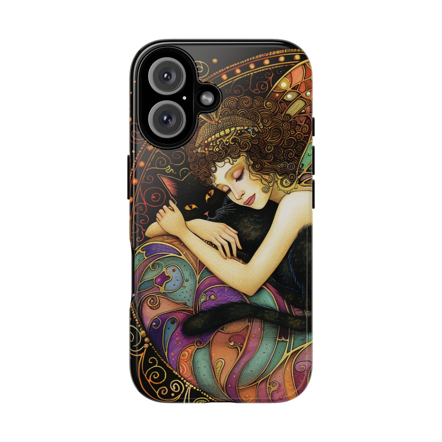 Artistic Phone Case for Cat Lovers, Tough Cases with Enchanting Design, Unique Gift for Birthdays, Holidays, and Celebrations