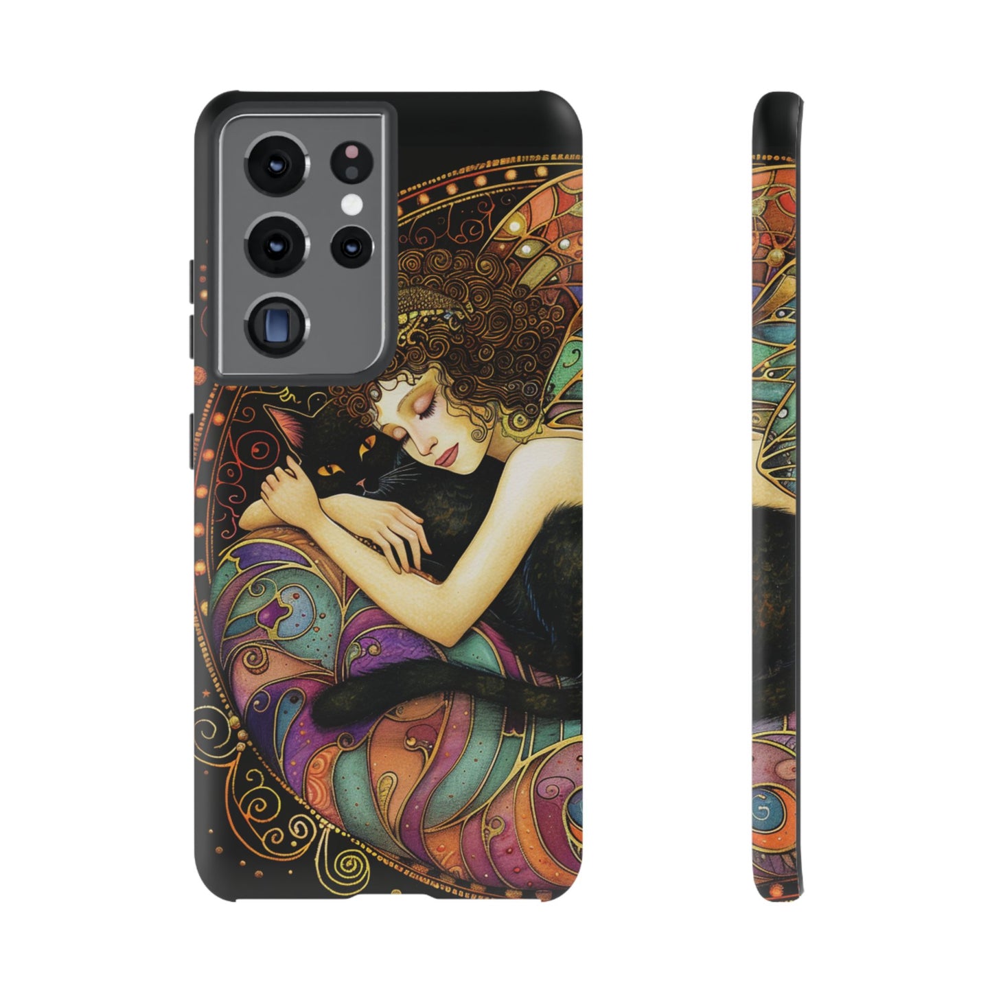 Artistic Phone Case for Cat Lovers, Tough Cases with Enchanting Design, Unique Gift for Birthdays, Holidays, and Celebrations