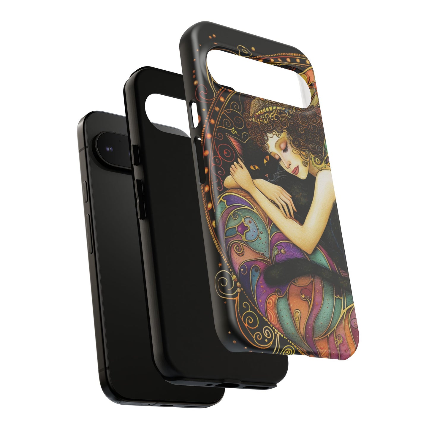 Artistic Phone Case for Cat Lovers, Tough Cases with Enchanting Design, Unique Gift for Birthdays, Holidays, and Celebrations