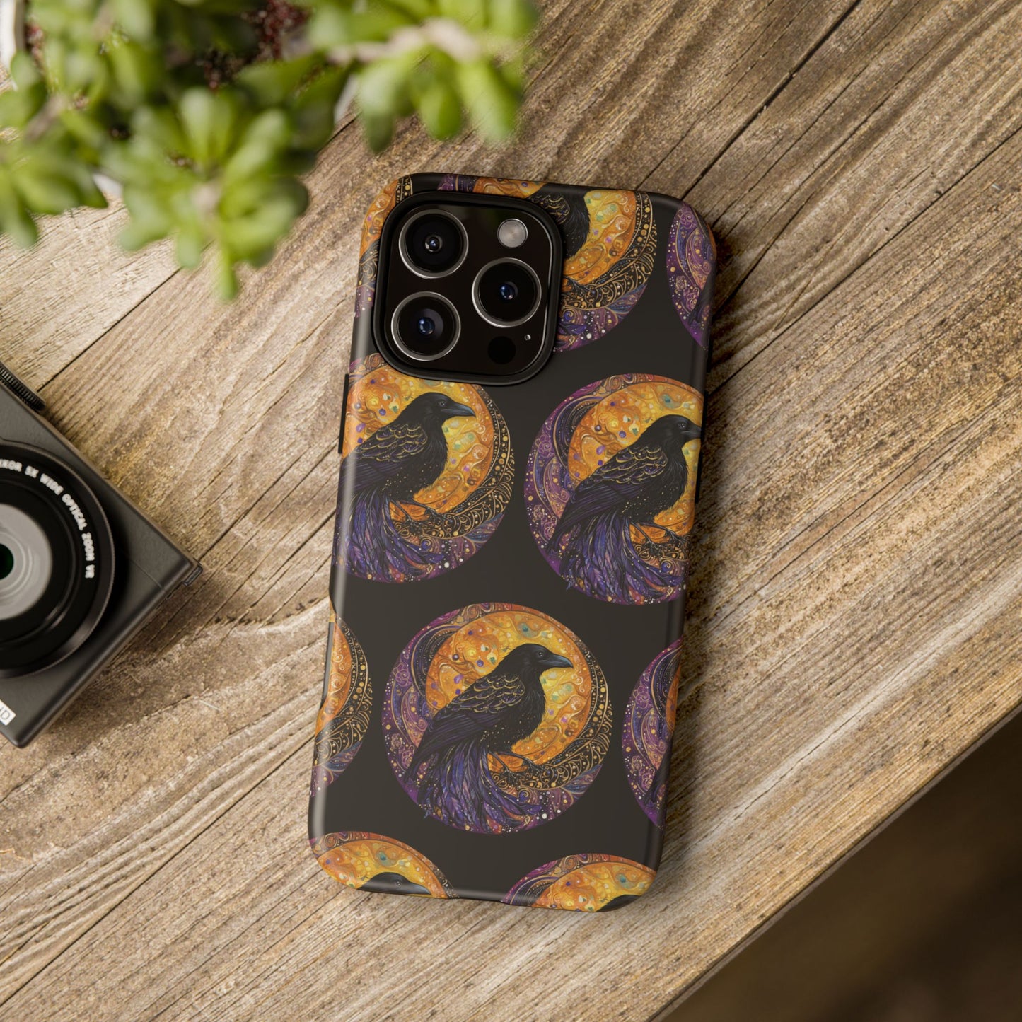 Raven Celestial Phone Case, Astrological Gift, Bird Lover Accessory, Tough Phone Cover, Gothic Aesthetic, Halloween Tech Decor