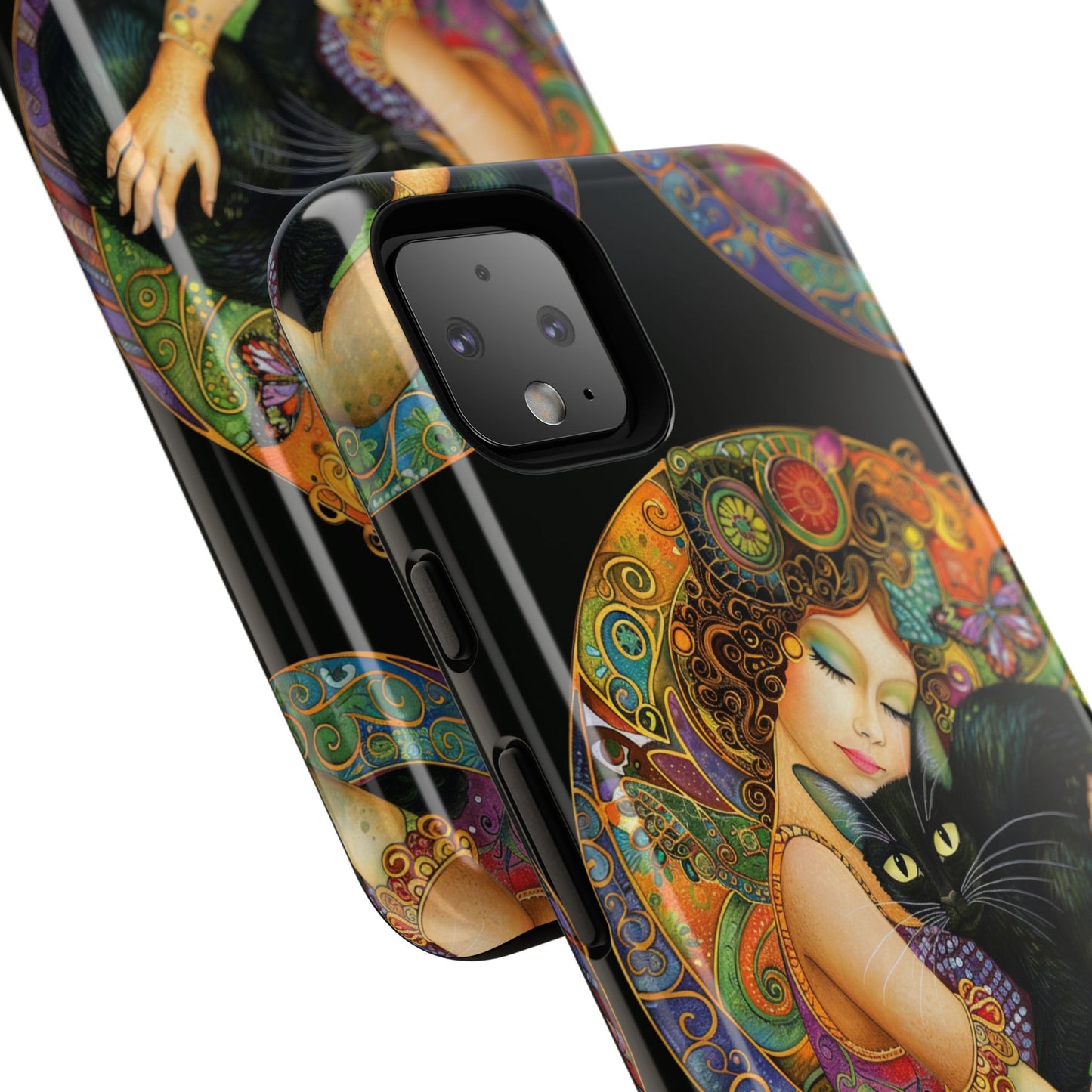 Tough Cases Phone Case, Colorful Protective Cover for Cat Lovers, Trendy Gift for Birthdays, Unique Art Phone Accessories