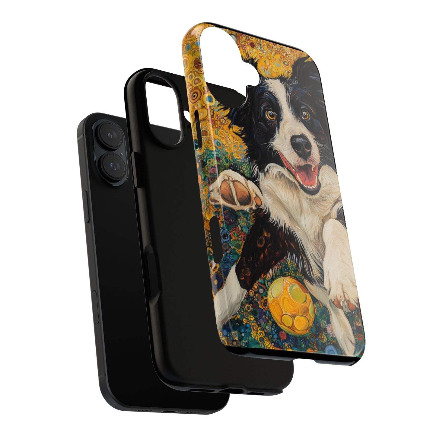Border Collie Phone Case, Tough Cases, Pet Gifts, Customized Dog Accessories, Dog Mom Gift, Colorful Animal Artwork