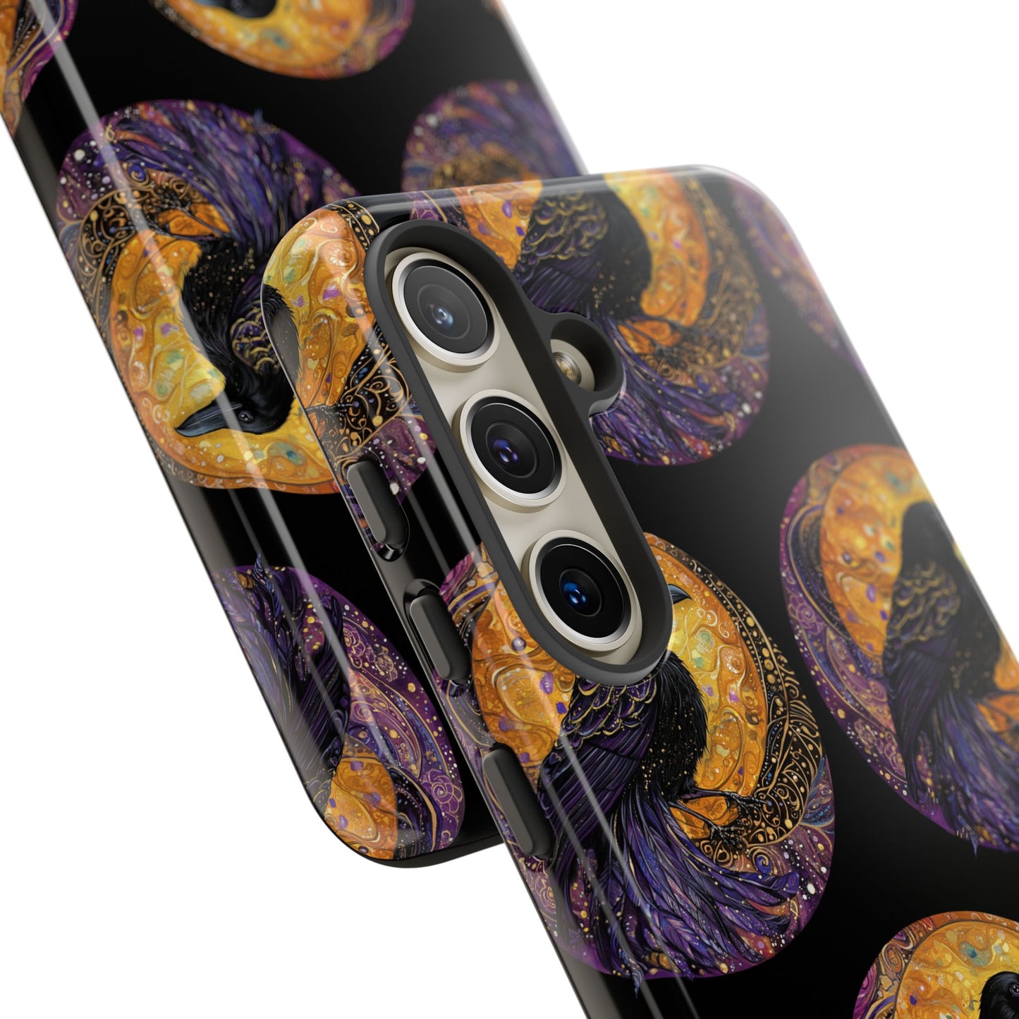 Raven Celestial Phone Case, Astrological Gift, Bird Lover Accessory, Tough Phone Cover, Gothic Aesthetic, Halloween Tech Decor