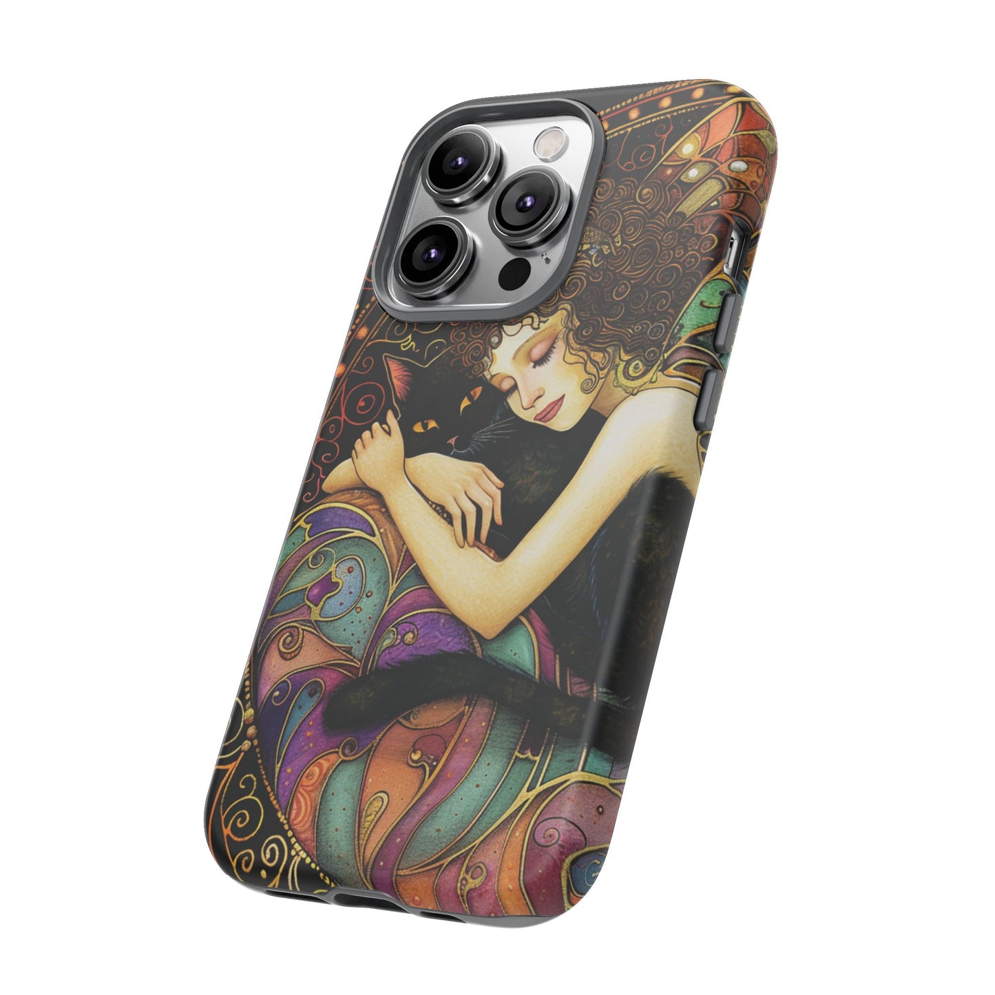 Artistic Phone Case for Cat Lovers, Tough Cases with Enchanting Design, Unique Gift for Birthdays, Holidays, and Celebrations