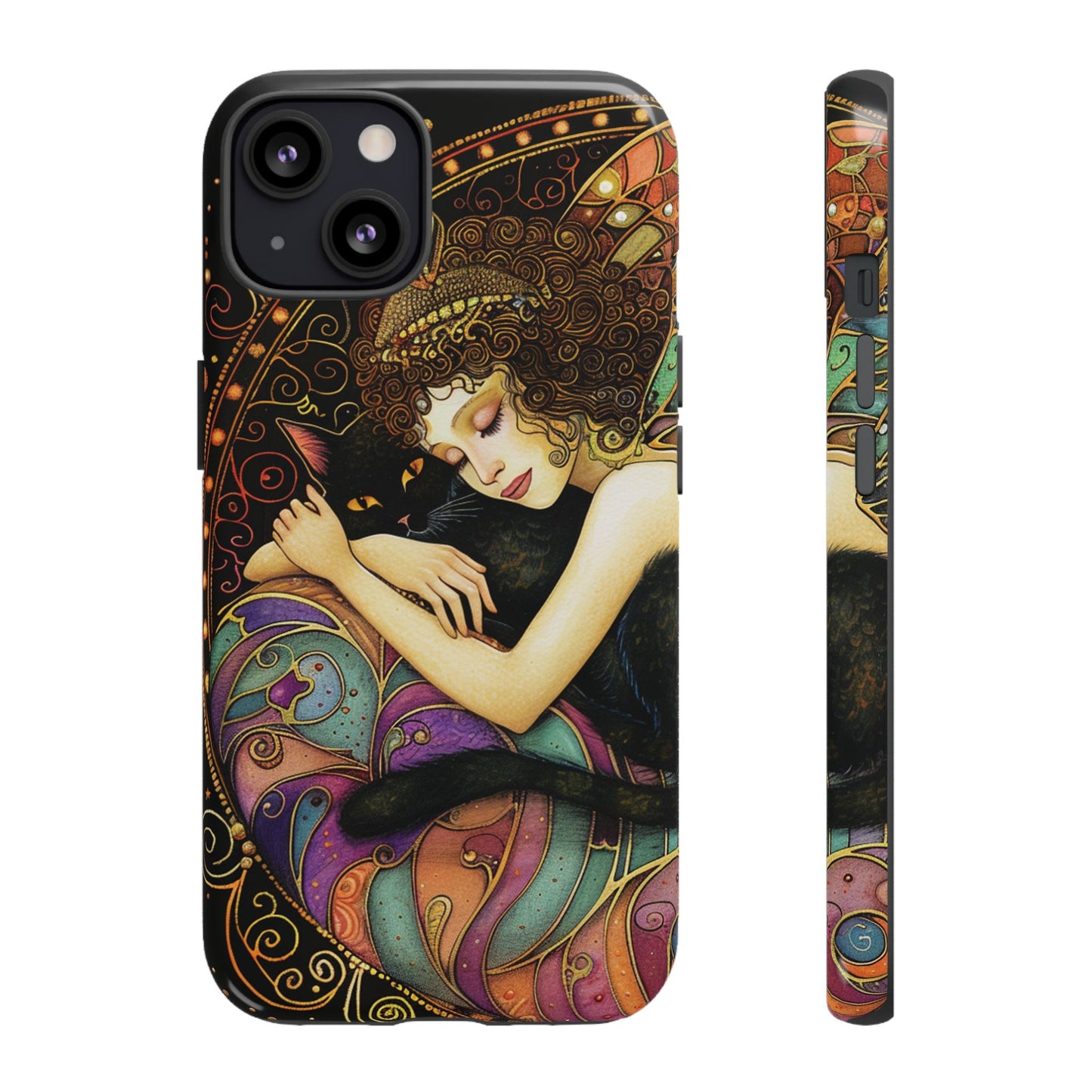 Artistic Phone Case for Cat Lovers, Tough Cases with Enchanting Design, Unique Gift for Birthdays, Holidays, and Celebrations