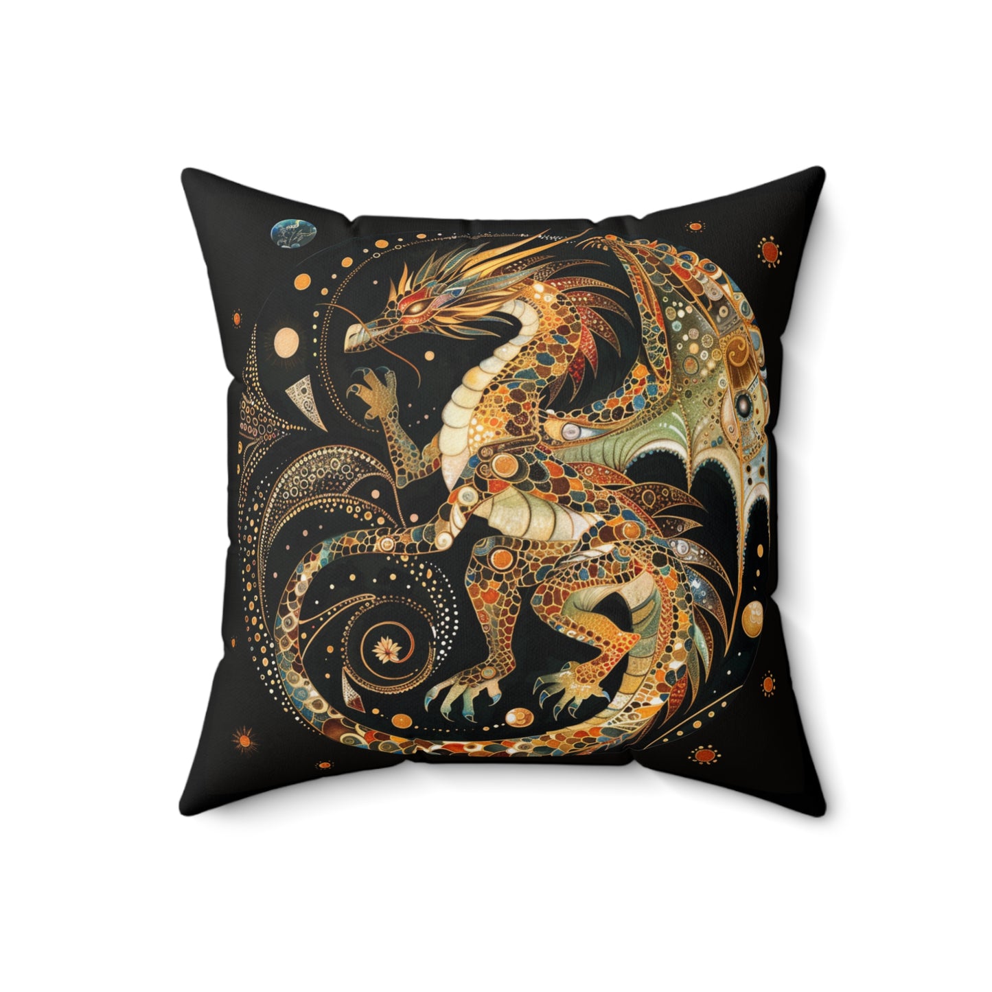 Faux Suede Dragon Pillow | Cozy Home Decor, Fantasy Gift, Art Throw Pillow, Unique Cushion, Pillow for Dragon Lovers