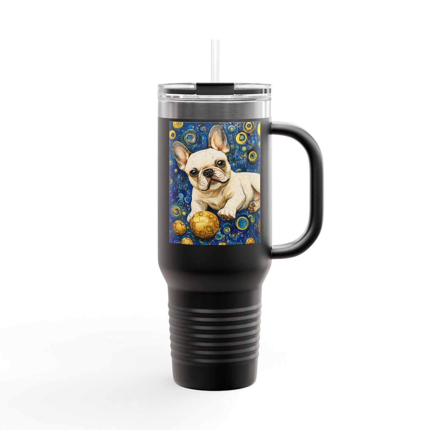 Cute French Bulldog Insulated Travel Mug, 40oz - Perfect for Pet Lovers, Gift for Dog Owners, Travel Companion, Coffee Mug, Birthday Present