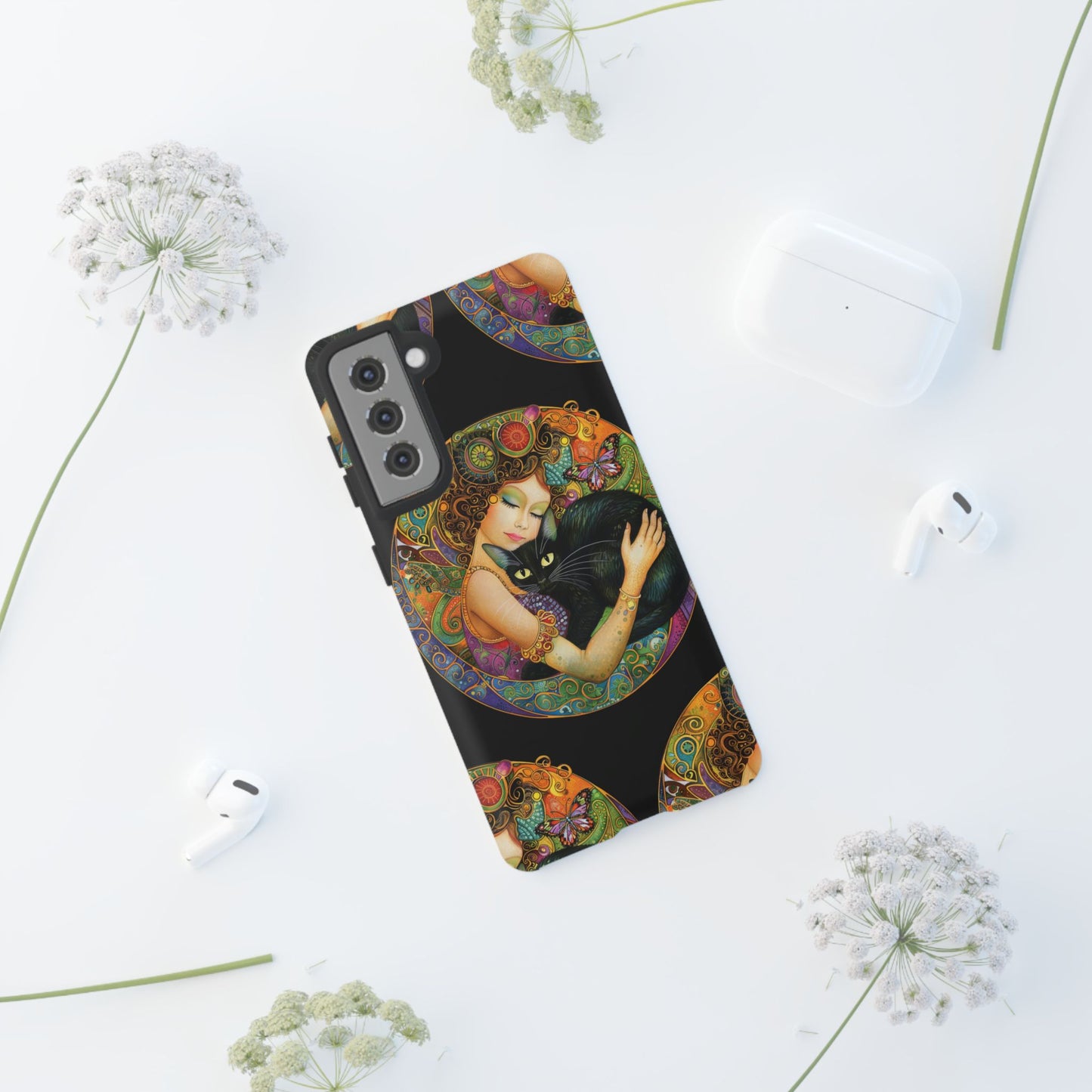 Tough Cases Phone Case, Colorful Protective Cover for Cat Lovers, Trendy Gift for Birthdays, Unique Art Phone Accessories