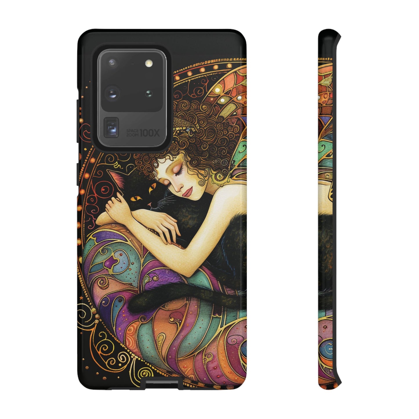 Artistic Phone Case for Cat Lovers, Tough Cases with Enchanting Design, Unique Gift for Birthdays, Holidays, and Celebrations