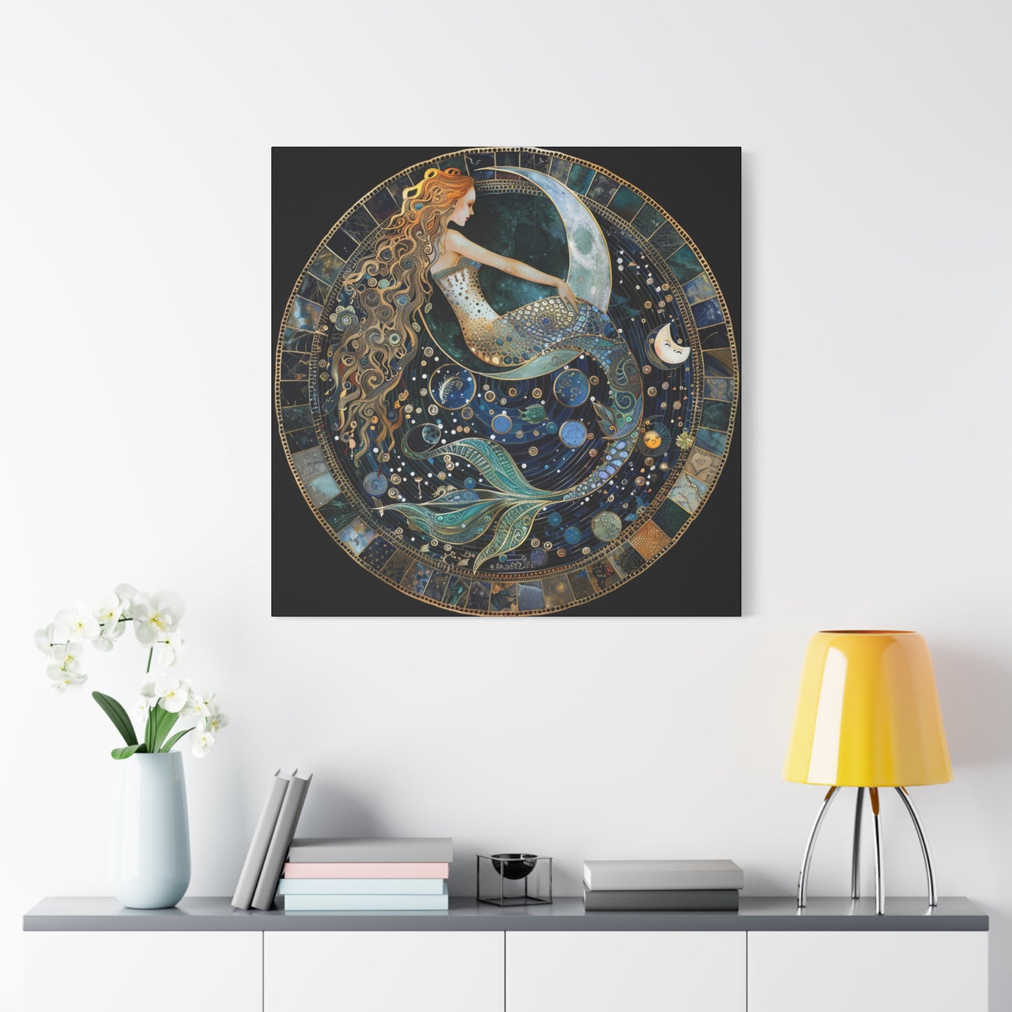 Mermaid Art Canvas Print, Nautical Home Decor, Ocean Lover's Gift, Fantasy Wall Art, Beach House Wall Hanging