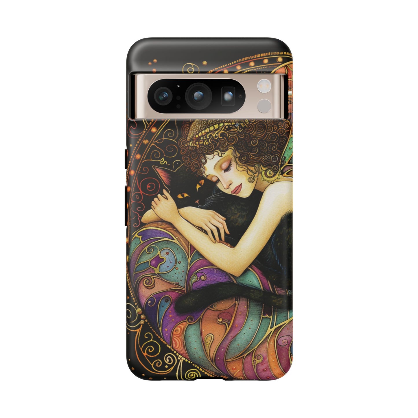 Artistic Phone Case for Cat Lovers, Tough Cases with Enchanting Design, Unique Gift for Birthdays, Holidays, and Celebrations