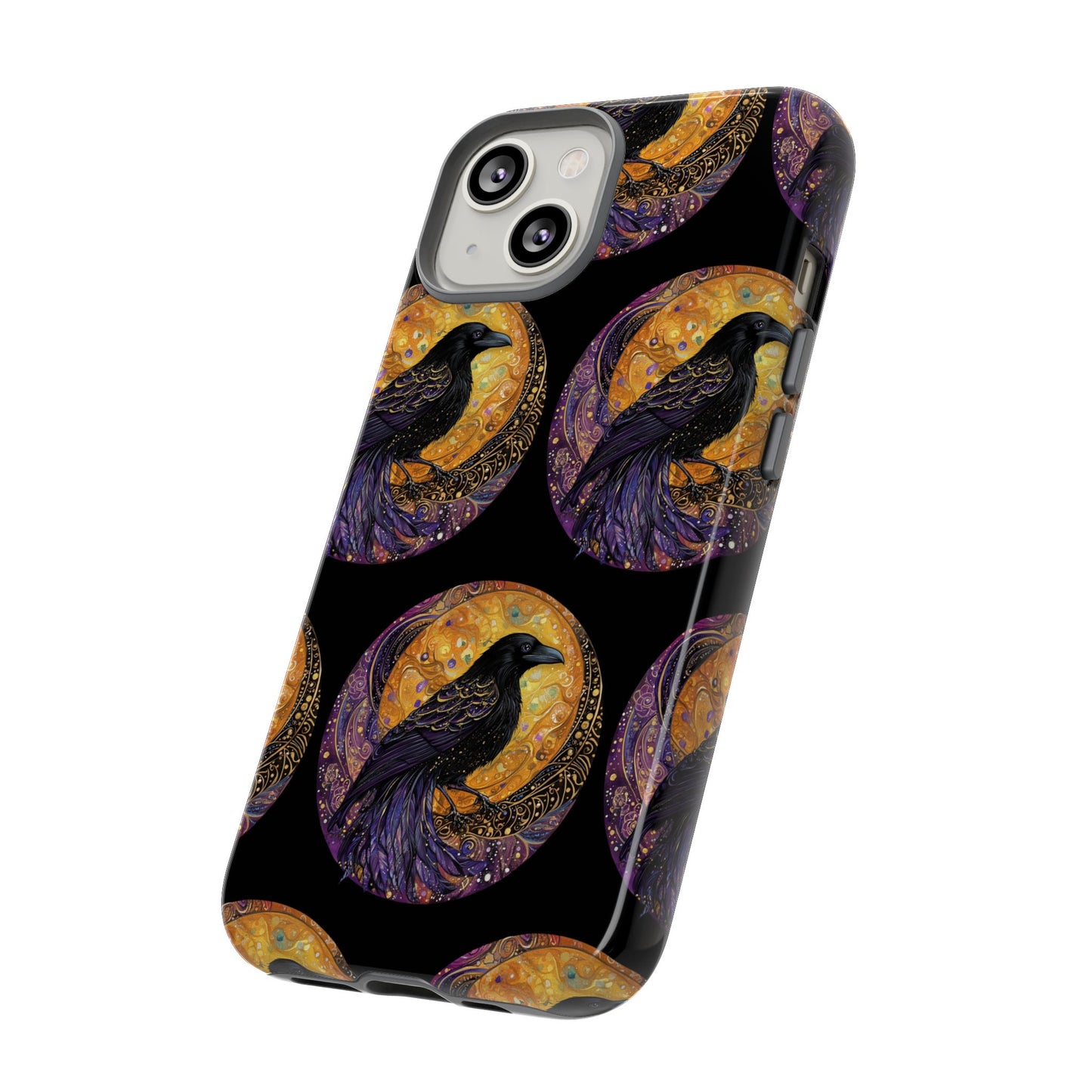 Raven Celestial Phone Case, Astrological Gift, Bird Lover Accessory, Tough Phone Cover, Gothic Aesthetic, Halloween Tech Decor