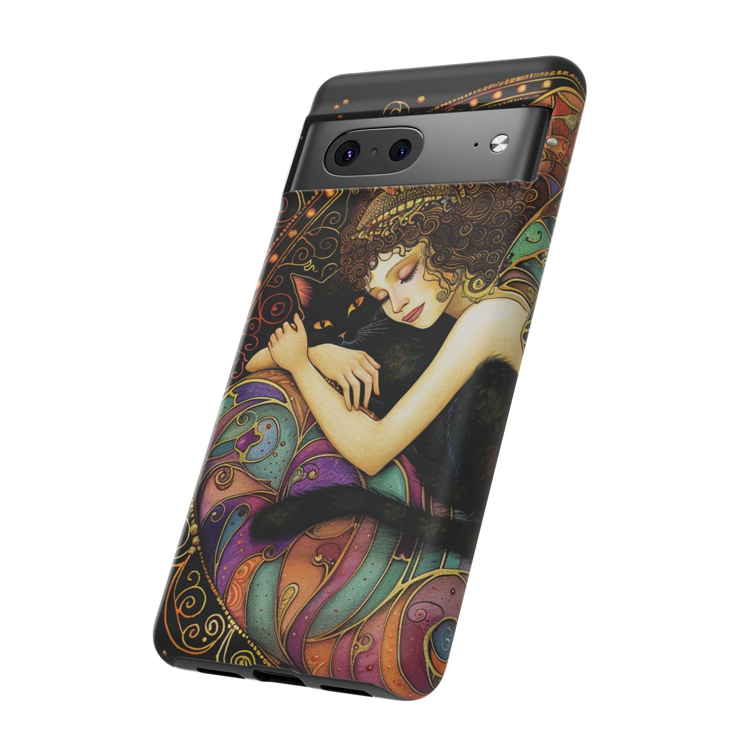 Artistic Phone Case for Cat Lovers, Tough Cases with Enchanting Design, Unique Gift for Birthdays, Holidays, and Celebrations