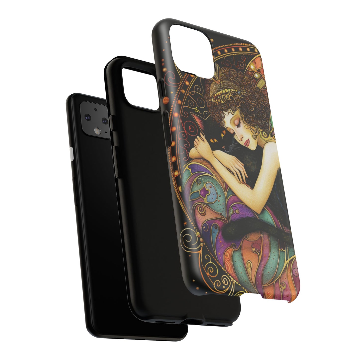 Artistic Phone Case for Cat Lovers, Tough Cases with Enchanting Design, Unique Gift for Birthdays, Holidays, and Celebrations