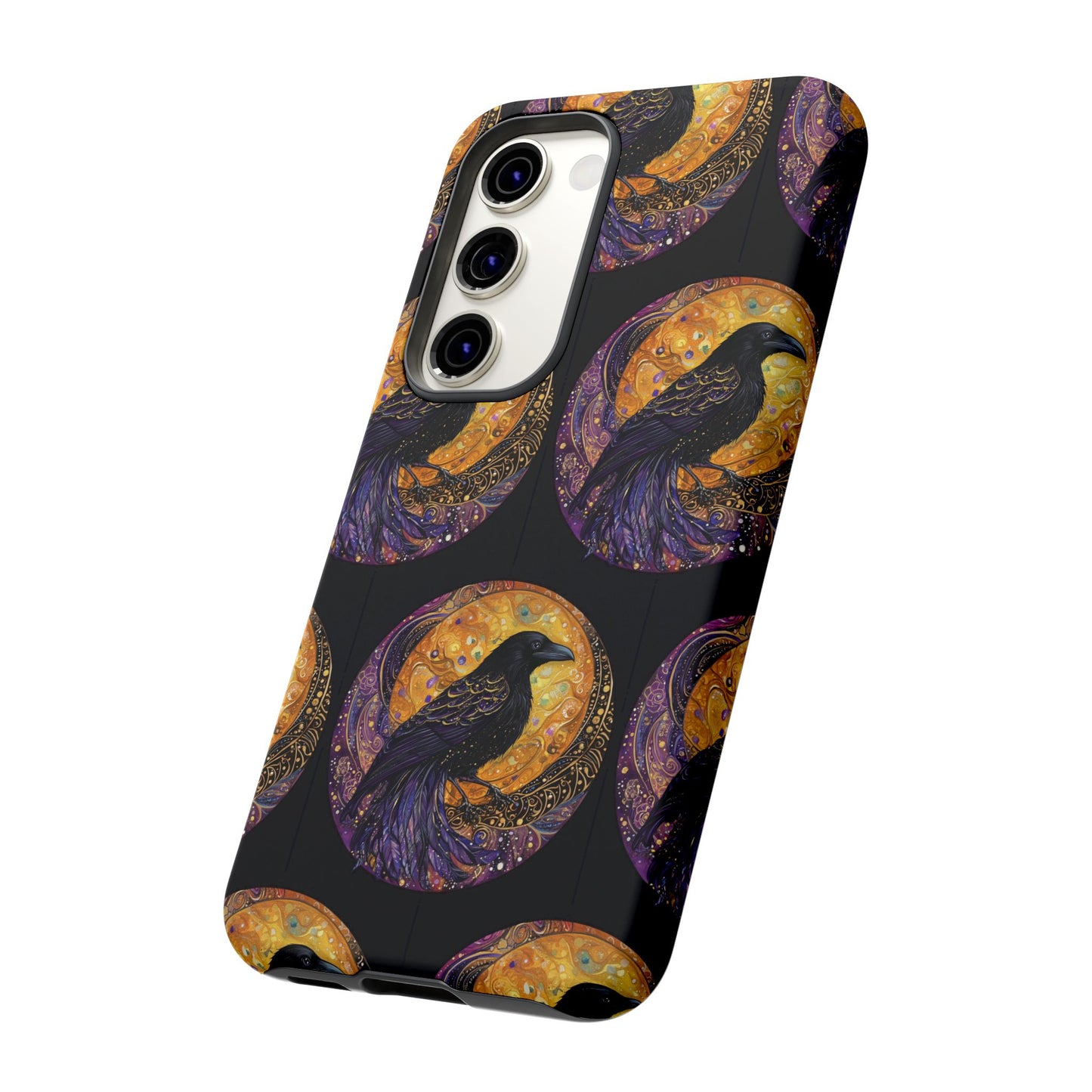 Raven Celestial Phone Case, Astrological Gift, Bird Lover Accessory, Tough Phone Cover, Gothic Aesthetic, Halloween Tech Decor
