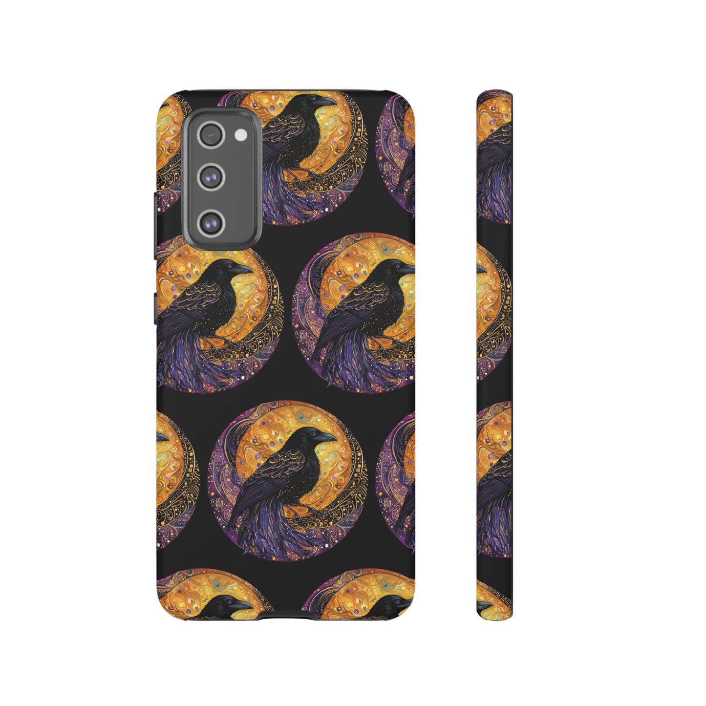 Raven Celestial Phone Case, Astrological Gift, Bird Lover Accessory, Tough Phone Cover, Gothic Aesthetic, Halloween Tech Decor