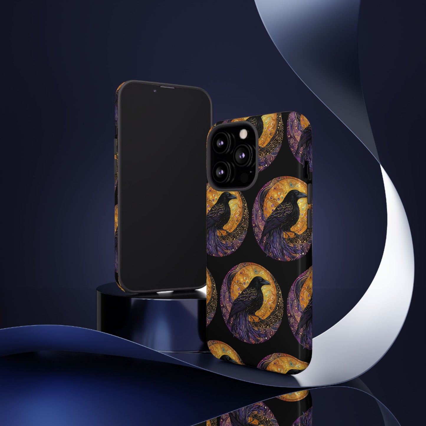 Raven Celestial Phone Case, Astrological Gift, Bird Lover Accessory, Tough Phone Cover, Gothic Aesthetic, Halloween Tech Decor