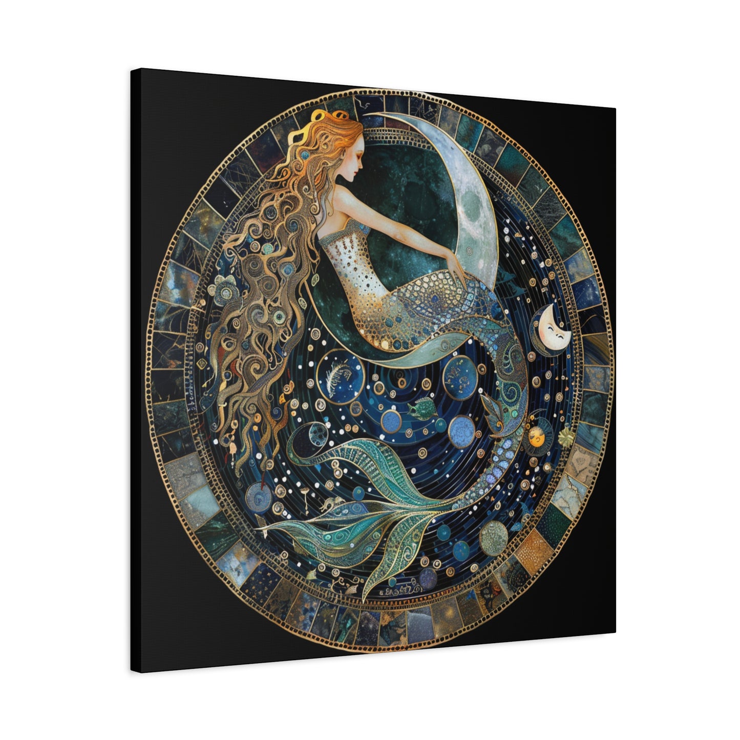 Mermaid Art Canvas Print, Nautical Home Decor, Ocean Lover's Gift, Fantasy Wall Art, Beach House Wall Hanging