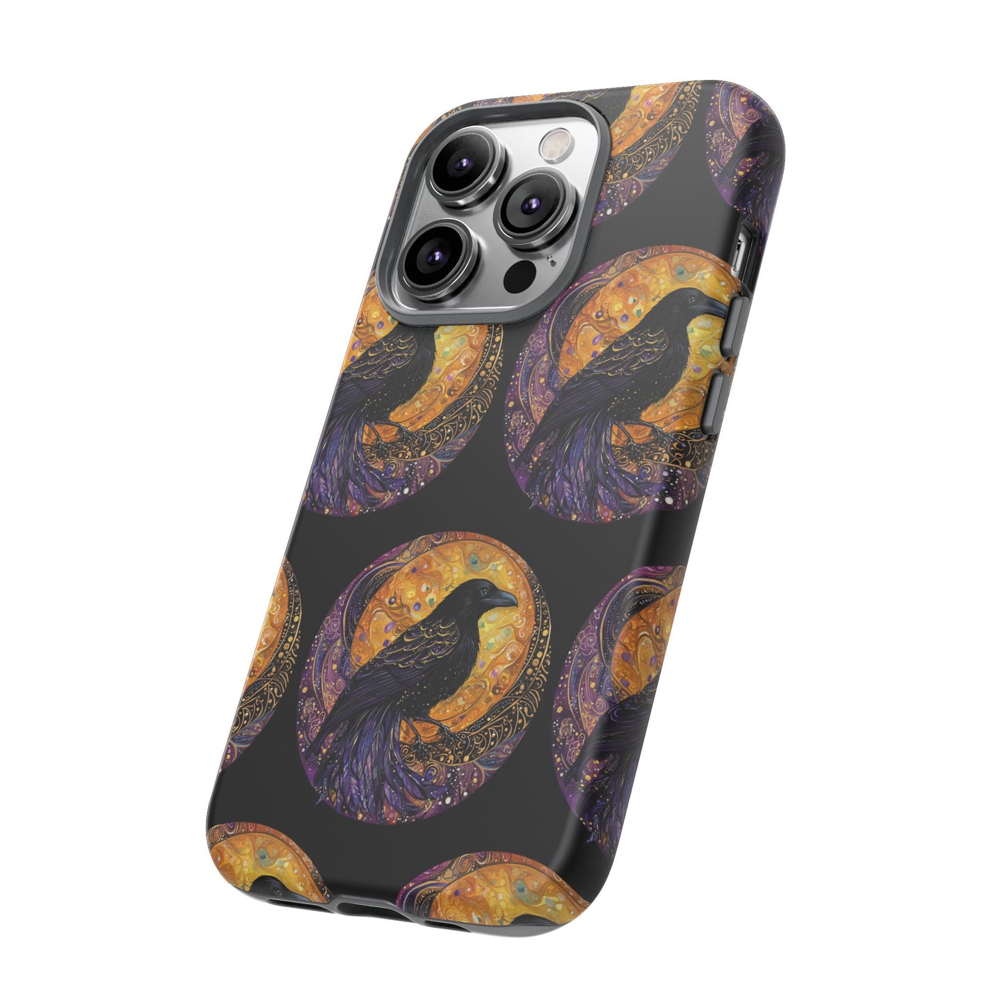 Raven Celestial Phone Case, Astrological Gift, Bird Lover Accessory, Tough Phone Cover, Gothic Aesthetic, Halloween Tech Decor