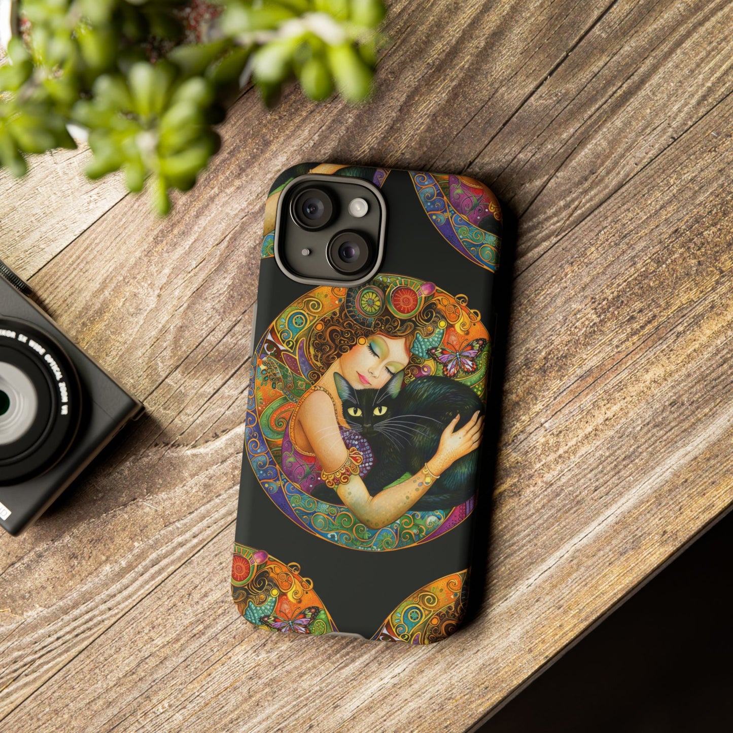 Tough Cases Phone Case, Colorful Protective Cover for Cat Lovers, Trendy Gift for Birthdays, Unique Art Phone Accessories