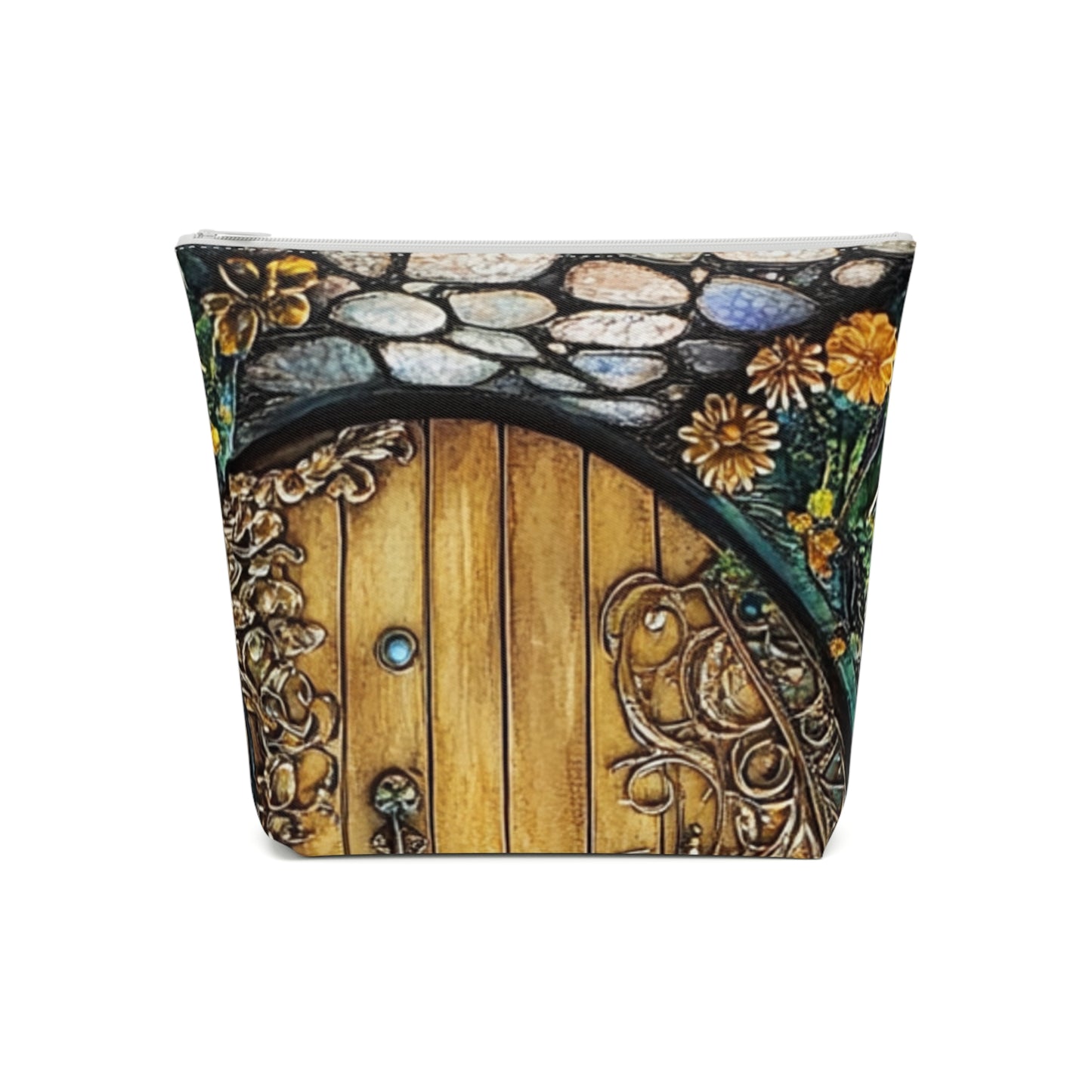 Fairy Door Mystical Floral Cosmetic Bag | Travel Pouch, Makeup Organizer, Gift for Her, Boho Style, Unique Design