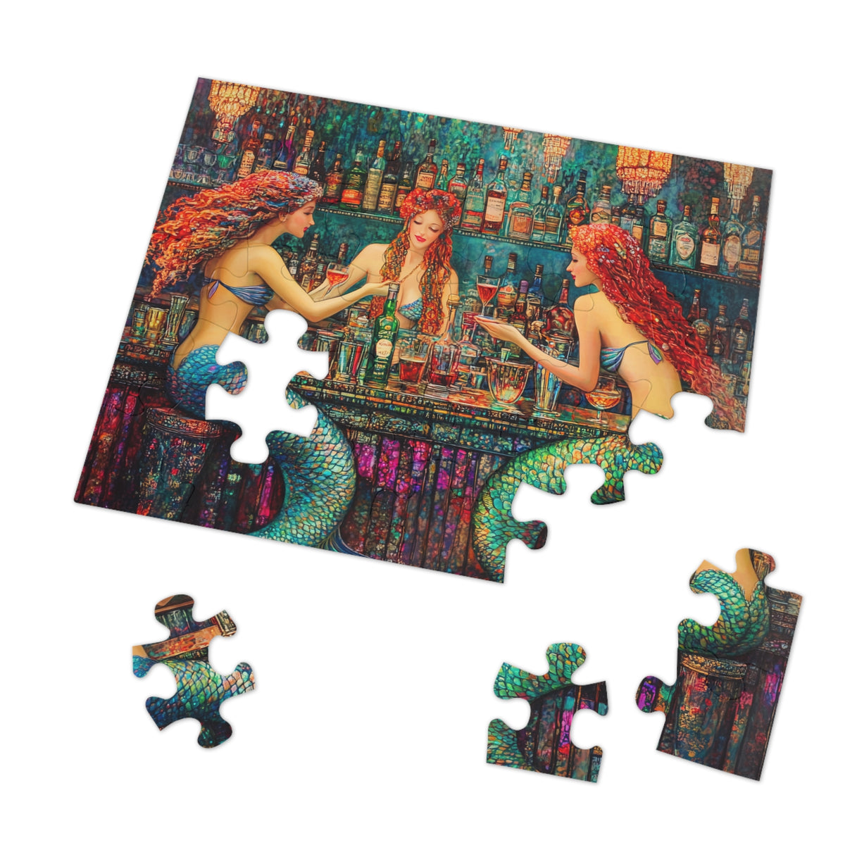 Mermaid Bar Gift Store Jigsaw Puzzle | 500-Piece Puzzle with Tin