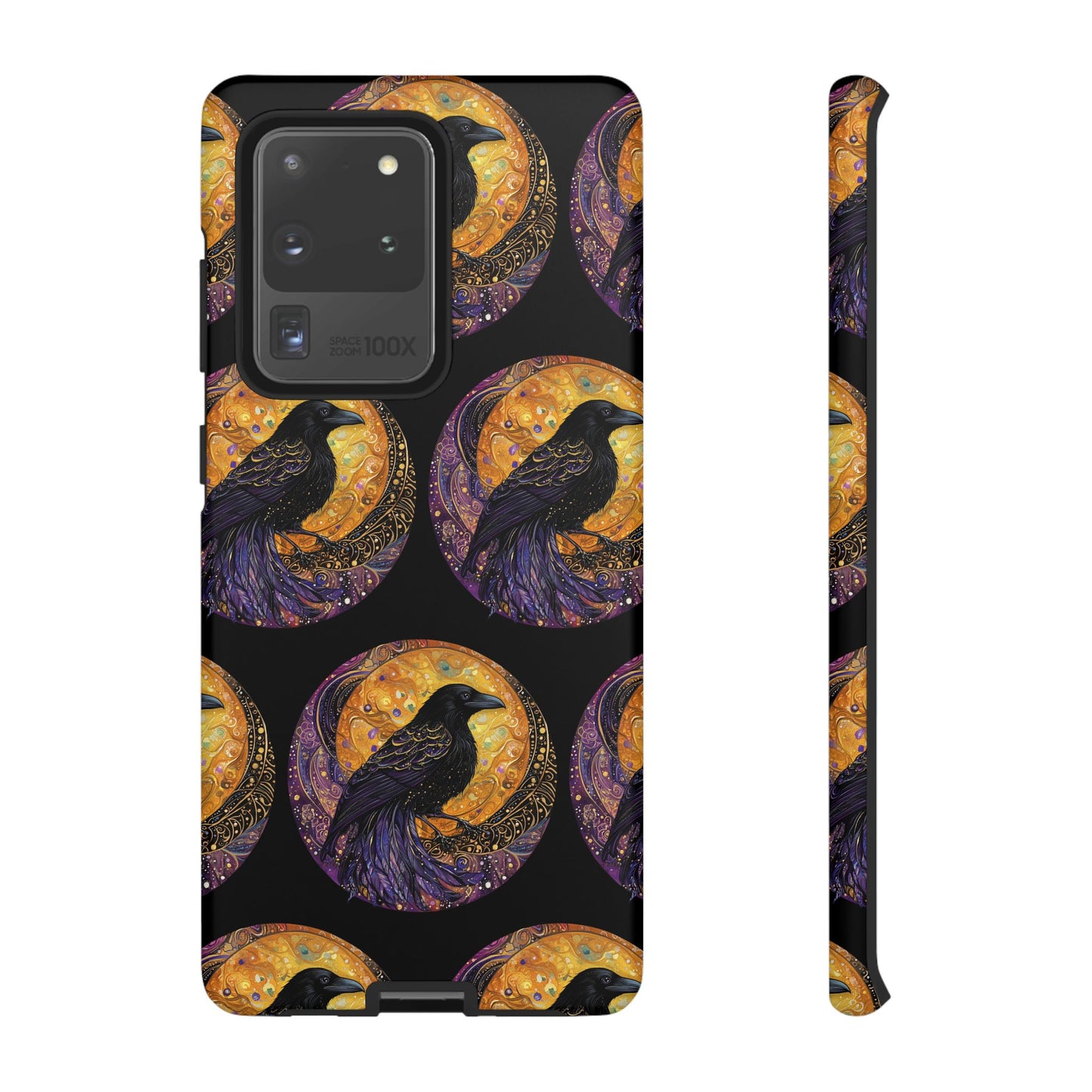 Raven Celestial Phone Case, Astrological Gift, Bird Lover Accessory, Tough Phone Cover, Gothic Aesthetic, Halloween Tech Decor