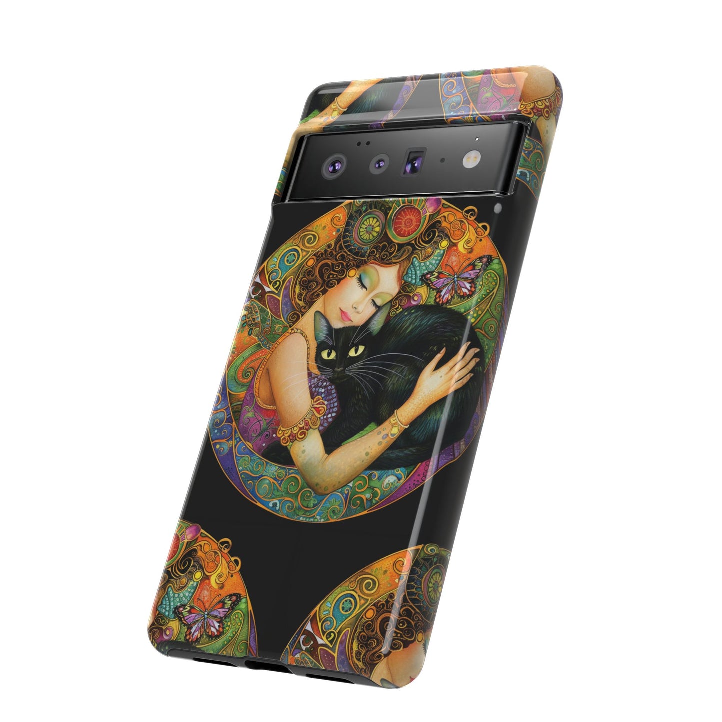 Tough Cases Phone Case, Colorful Protective Cover for Cat Lovers, Trendy Gift for Birthdays, Unique Art Phone Accessories