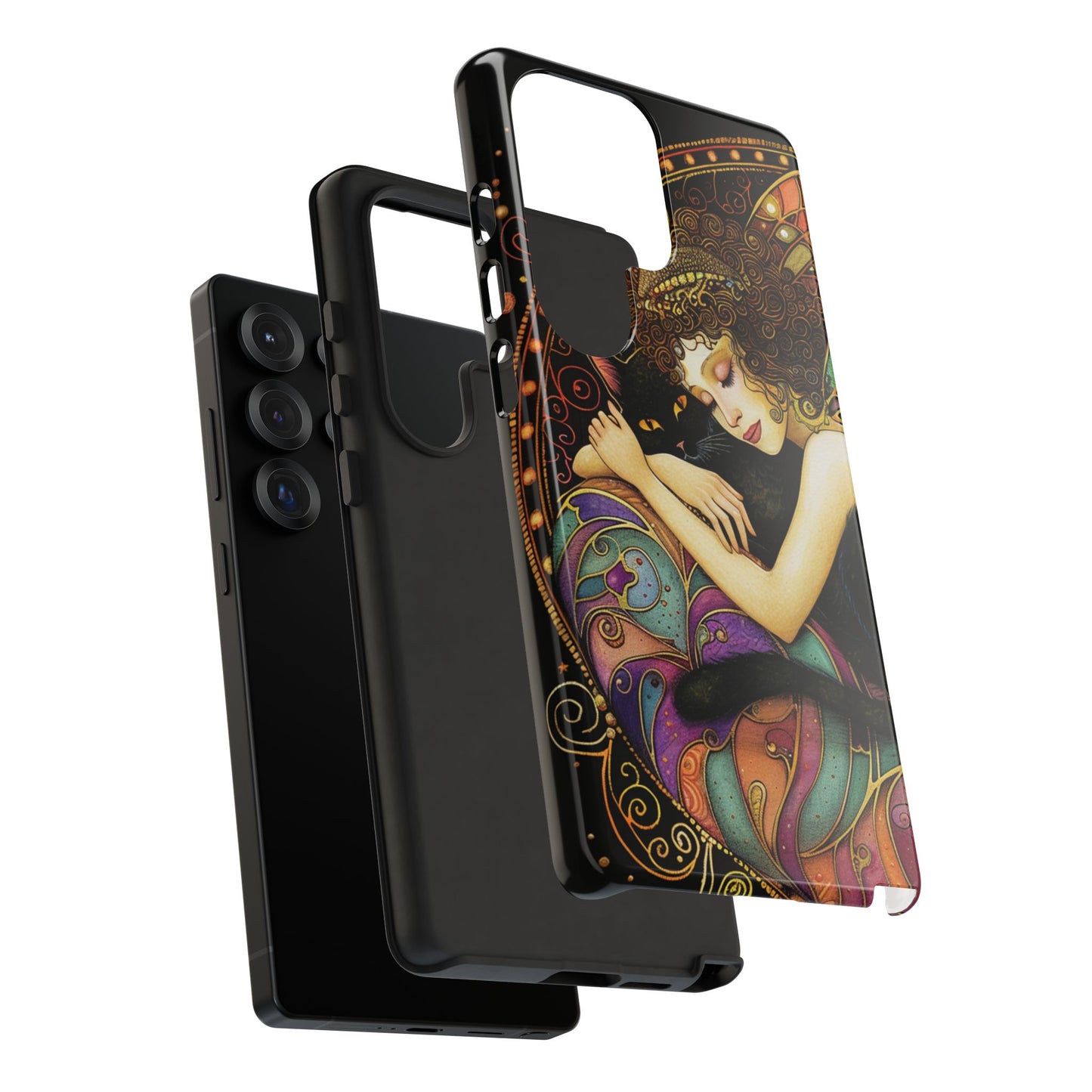Artistic Phone Case for Cat Lovers, Tough Cases with Enchanting Design, Unique Gift for Birthdays, Holidays, and Celebrations