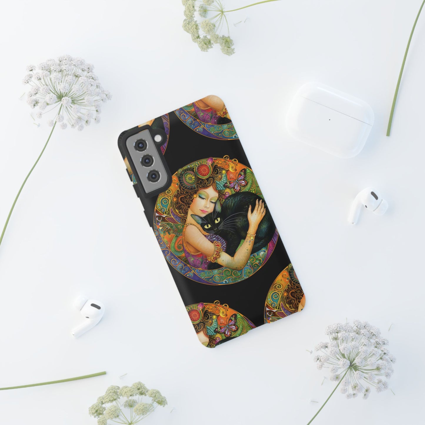 Tough Cases Phone Case, Colorful Protective Cover for Cat Lovers, Trendy Gift for Birthdays, Unique Art Phone Accessories