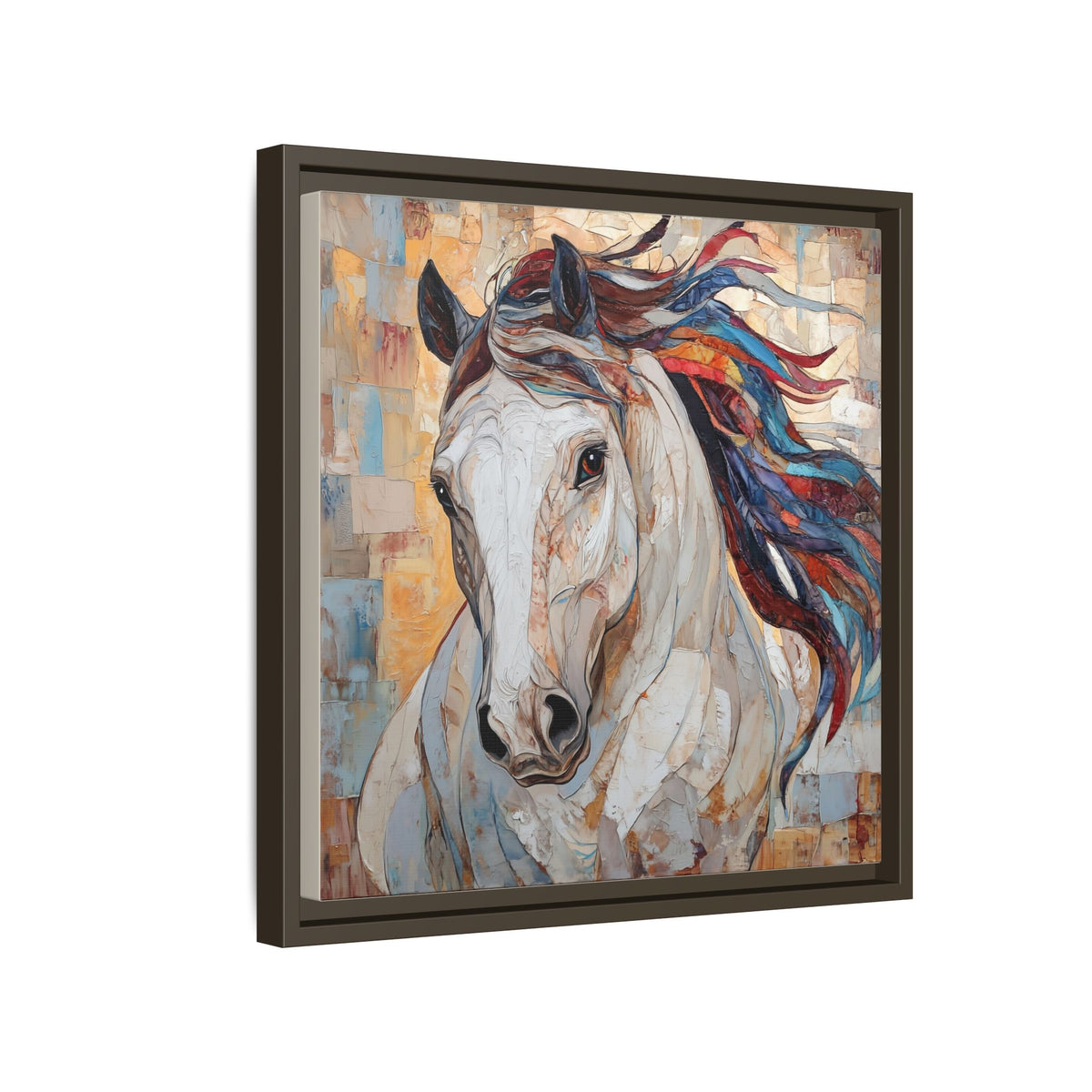 Colorful Mane Horse Matte Canvas Framed | Equine Wall Art