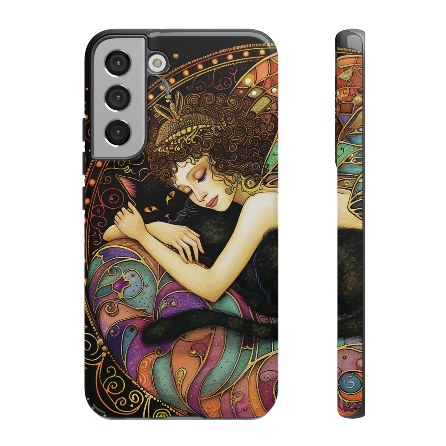 Artistic Phone Case for Cat Lovers, Tough Cases with Enchanting Design, Unique Gift for Birthdays, Holidays, and Celebrations