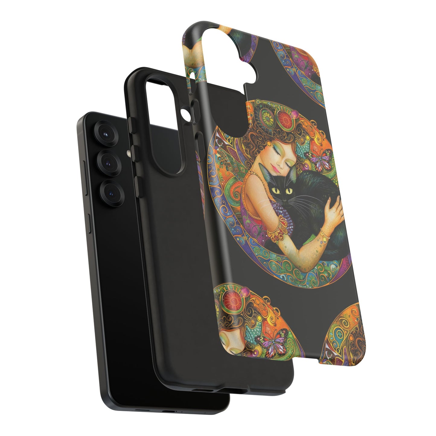 Tough Cases Phone Case, Colorful Protective Cover for Cat Lovers, Trendy Gift for Birthdays, Unique Art Phone Accessories