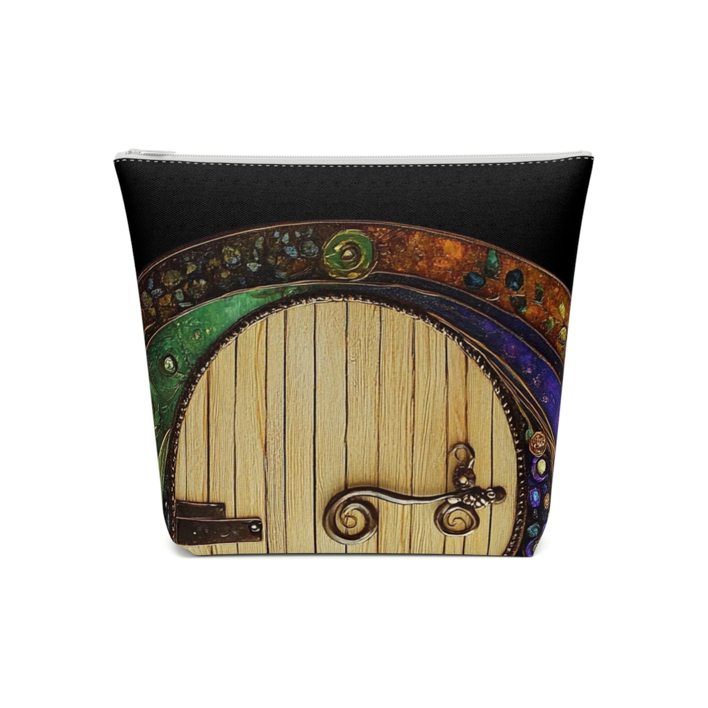 Fairy Door Whimsical Cotton Cosmetic Bag, Stylish Makeup Pouch, Unique Travel Organizer, Gift for Friends, Boho Accessories for Women